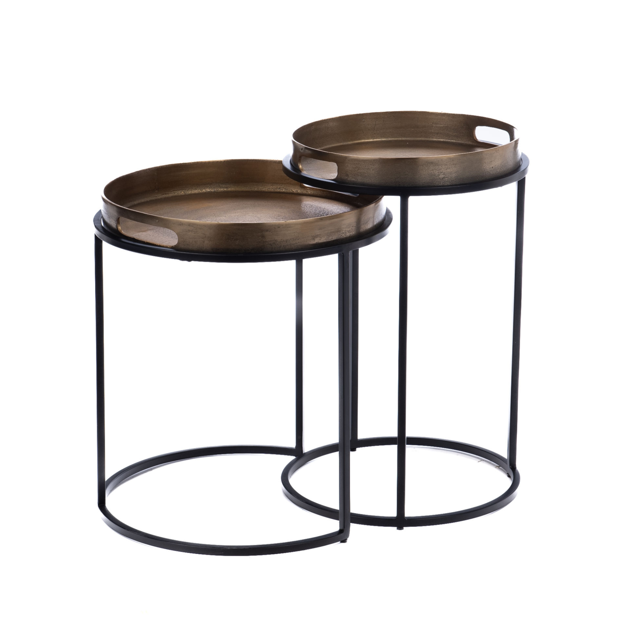 STF-2374_3 Ronde bijzettafel set Laure Brons Aluminium 42 cm - Image 4