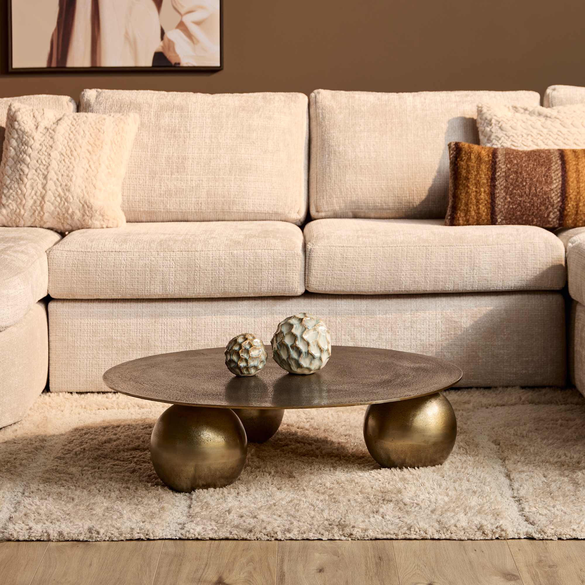 Ronde salontafel Ziva Goud Aluminium 90 cm - Image 1