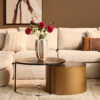 Ronde salontafel set Luna Goud Aluminium 75 cm - Image 1