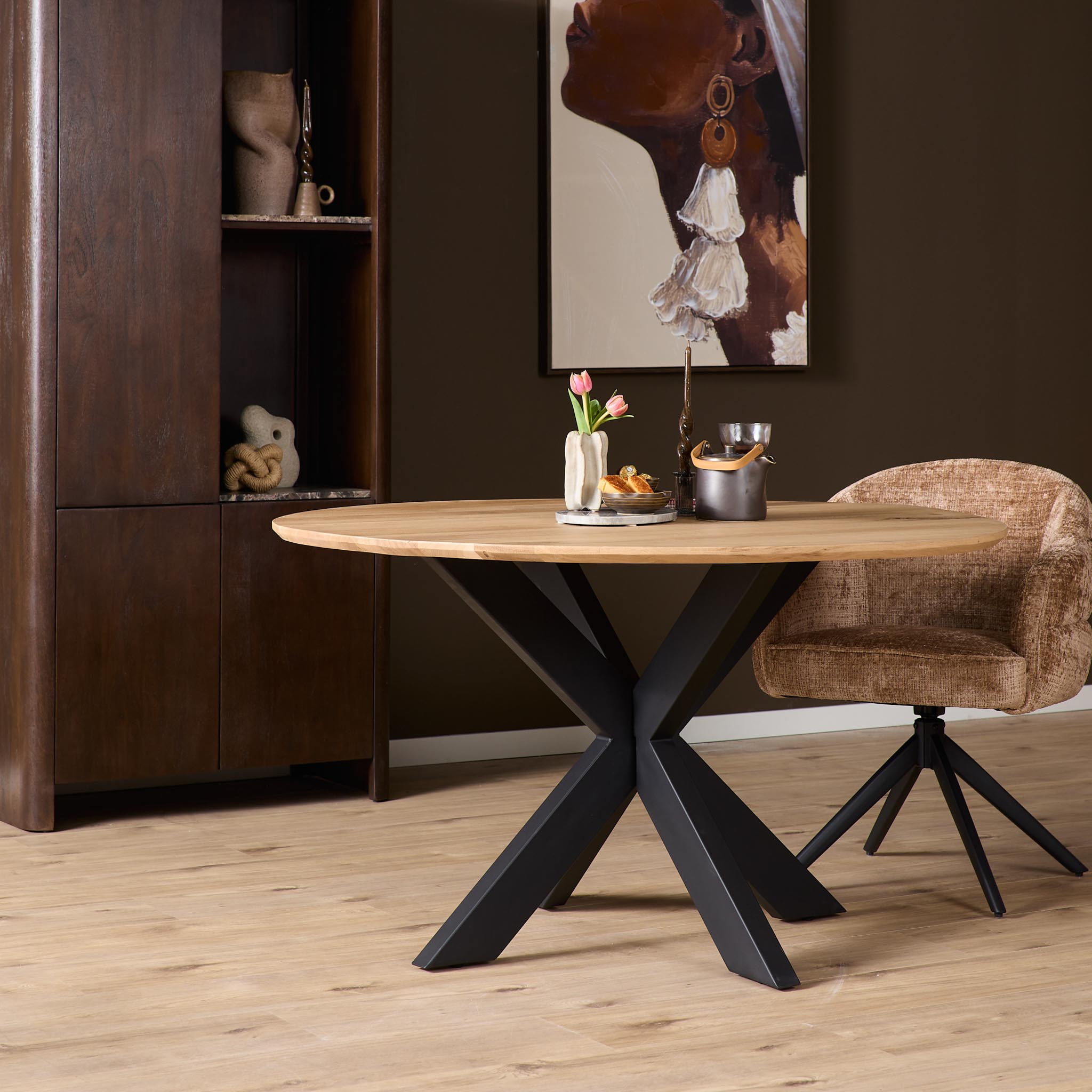 Ronde eettafel Ferris Naturel Eikenhout 110 cm - Image 1