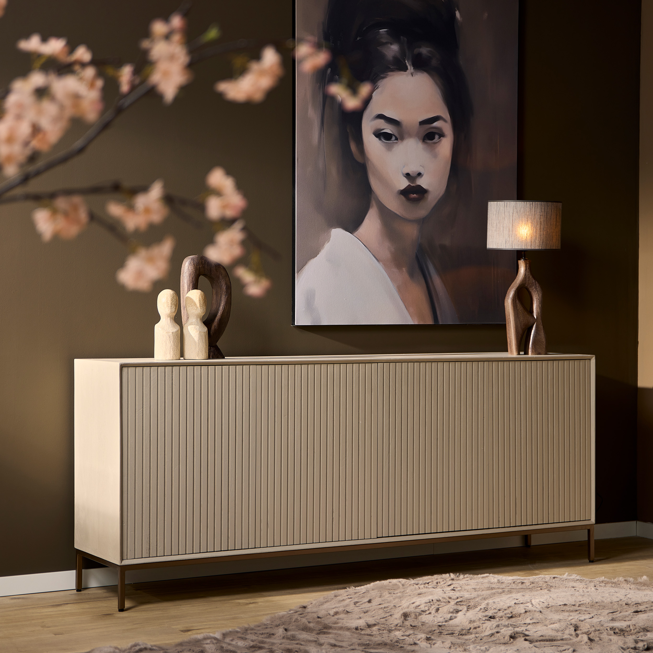 STF-3605_1 Dressoir Madison Zand Mangohout 210 cm - Image 2