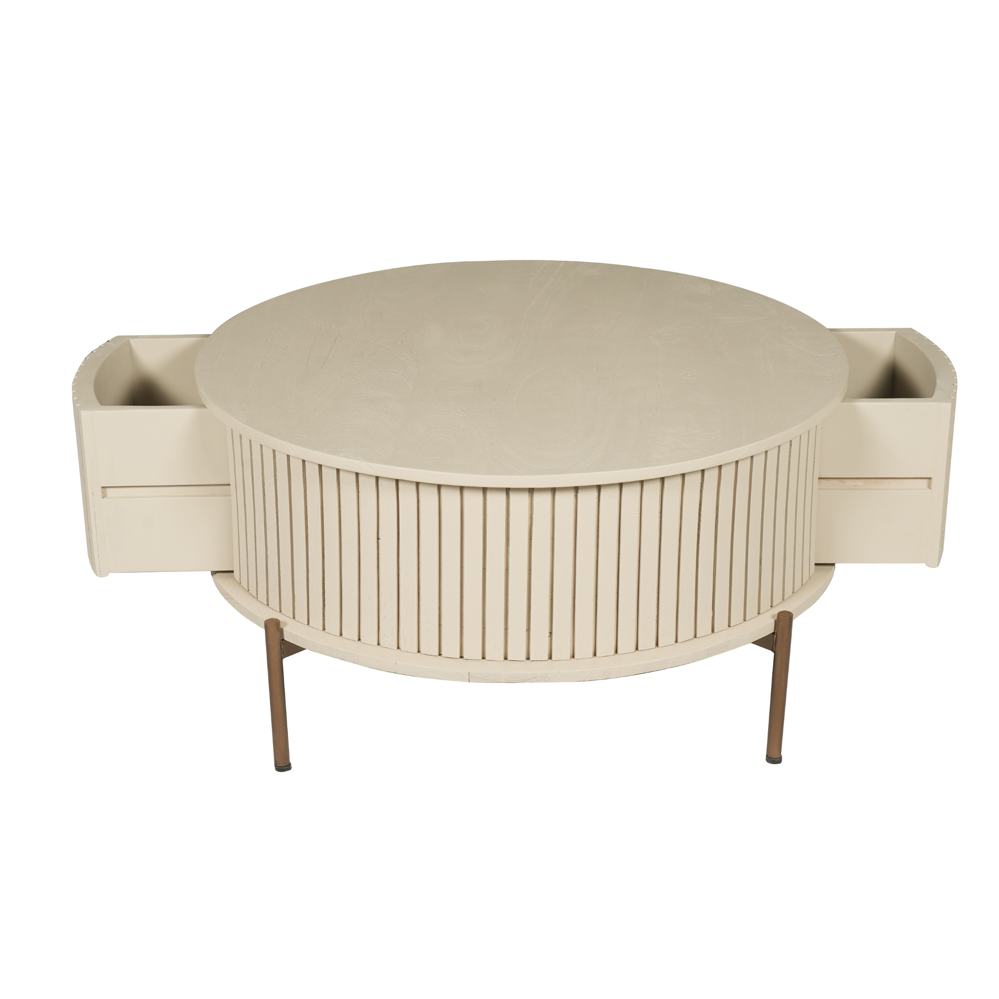 Ronde salontafel Madison Zand Mangohout 80 cm - Image 6