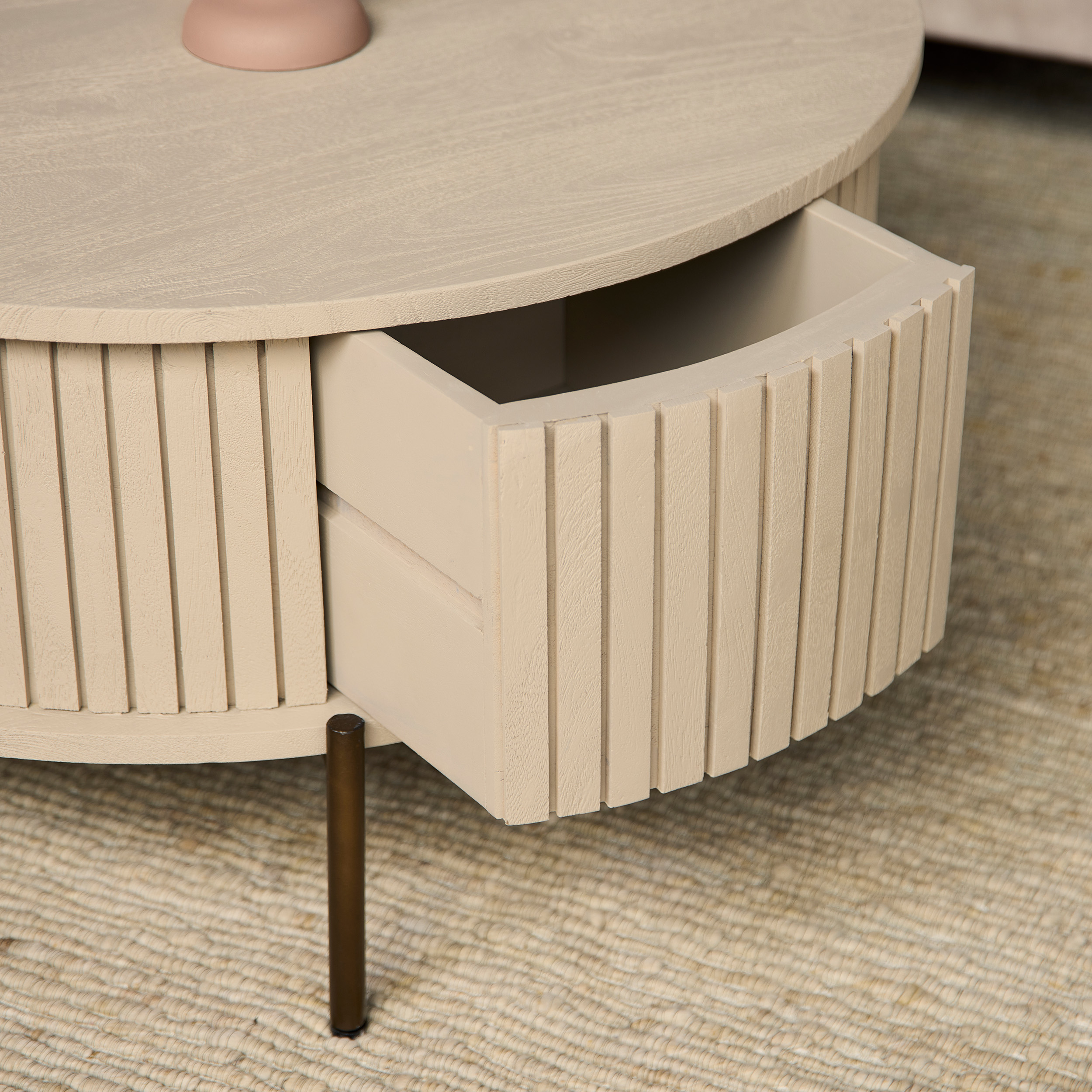 Ronde salontafel Madison Zand Mangohout 80 cm - Image 3