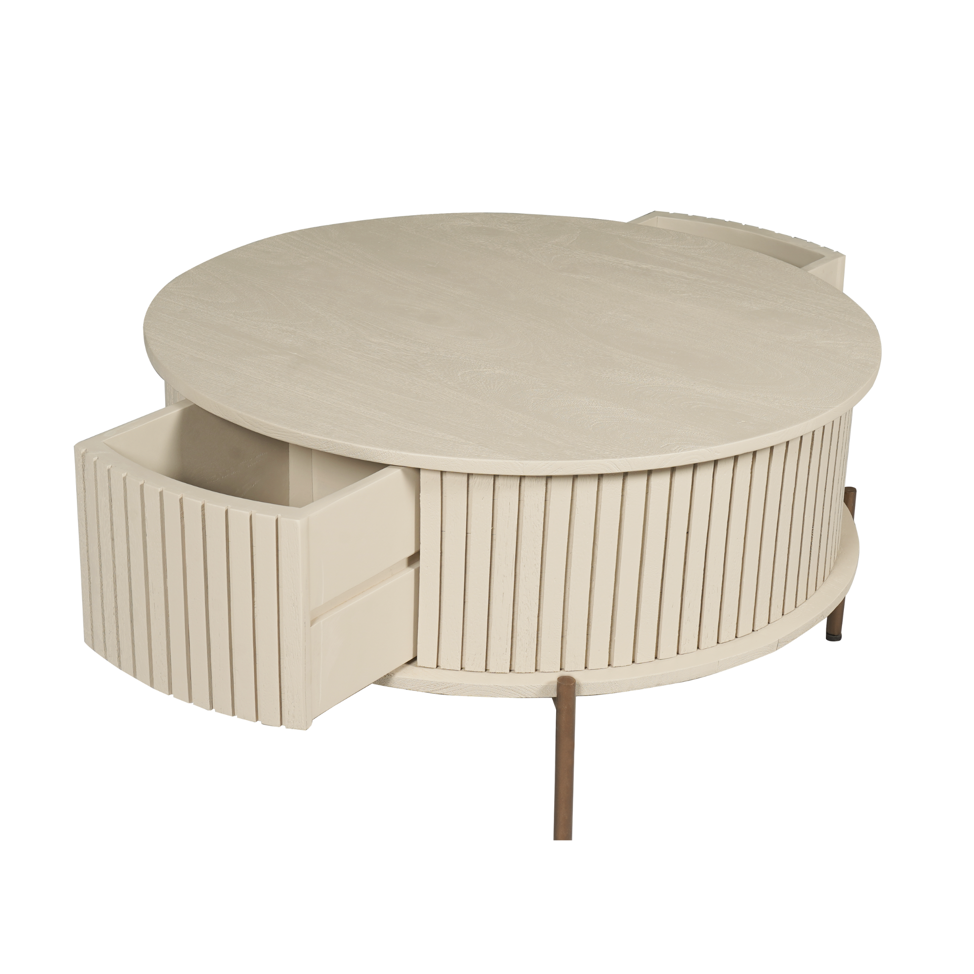 Ronde salontafel Madison Zand Mangohout 80 cm - Image 7