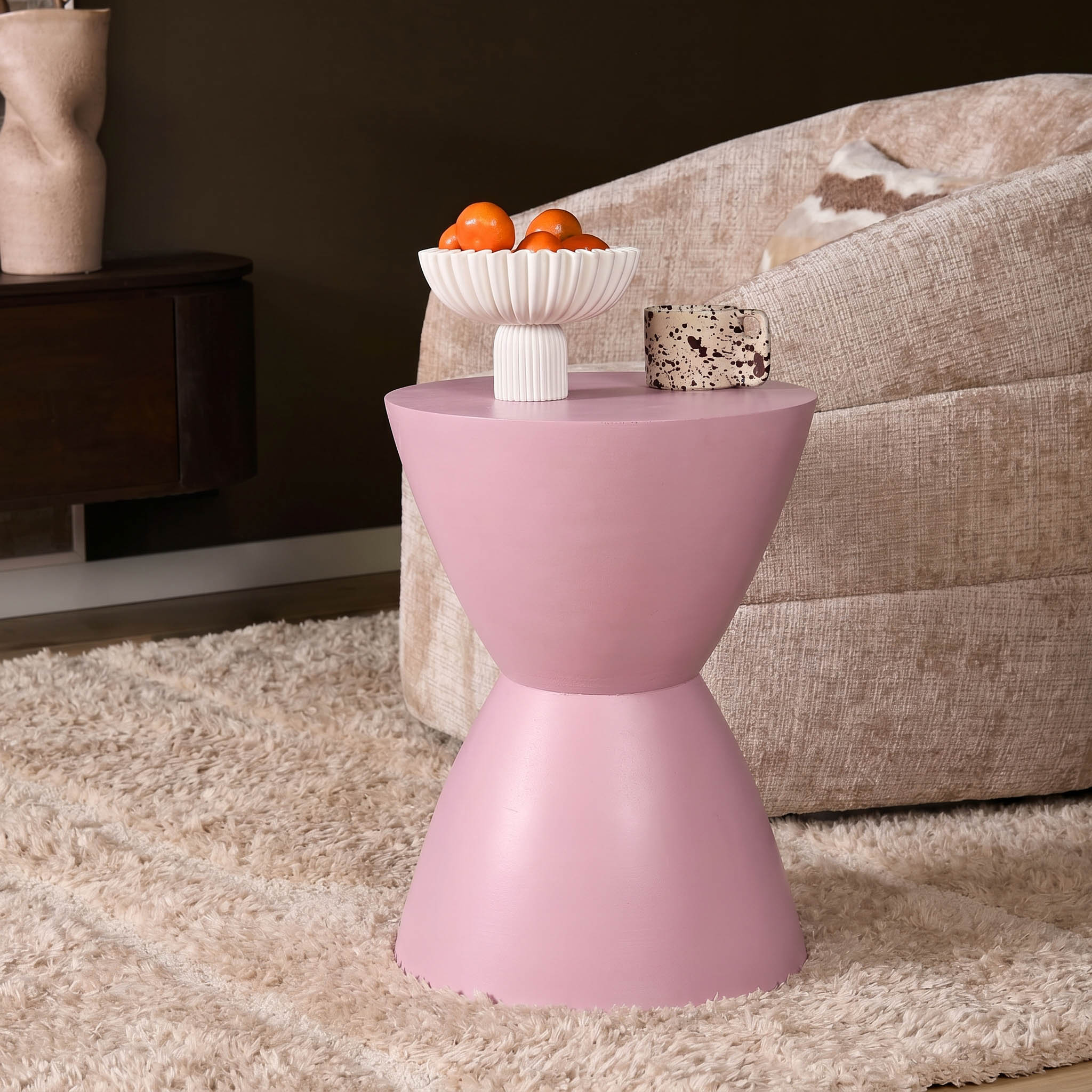 STF-27119_0 Bijzettafel Abbey Roze Mangohout 33 cm - Image 1