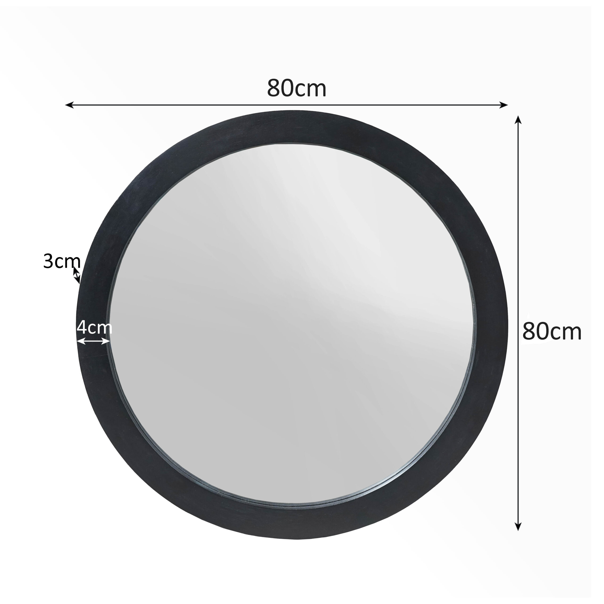 Ronde spiegel Dide Zwart Mangohout 40 cm - Image 5