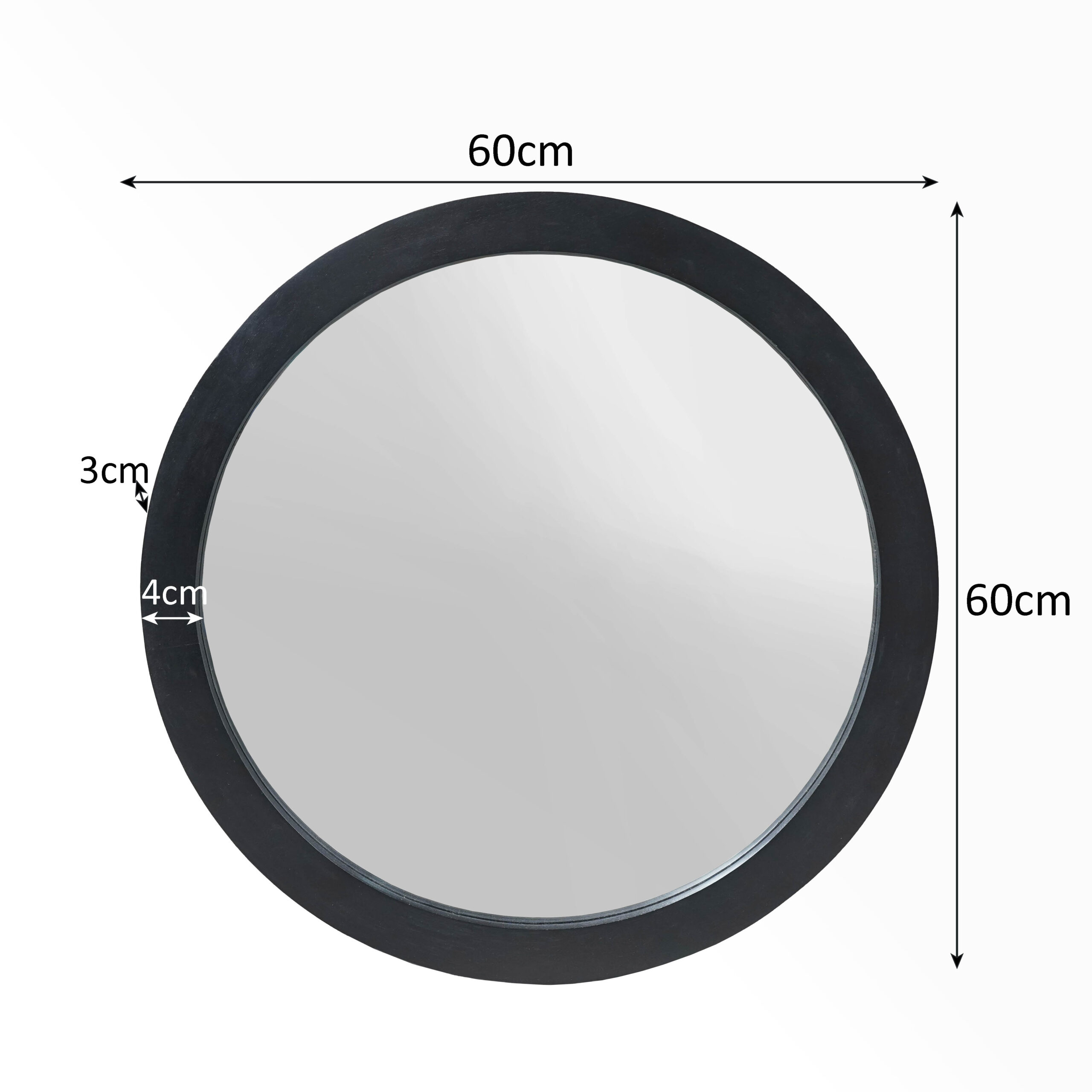 Ronde spiegel Dide Zwart Mangohout 60 cm - Image 3