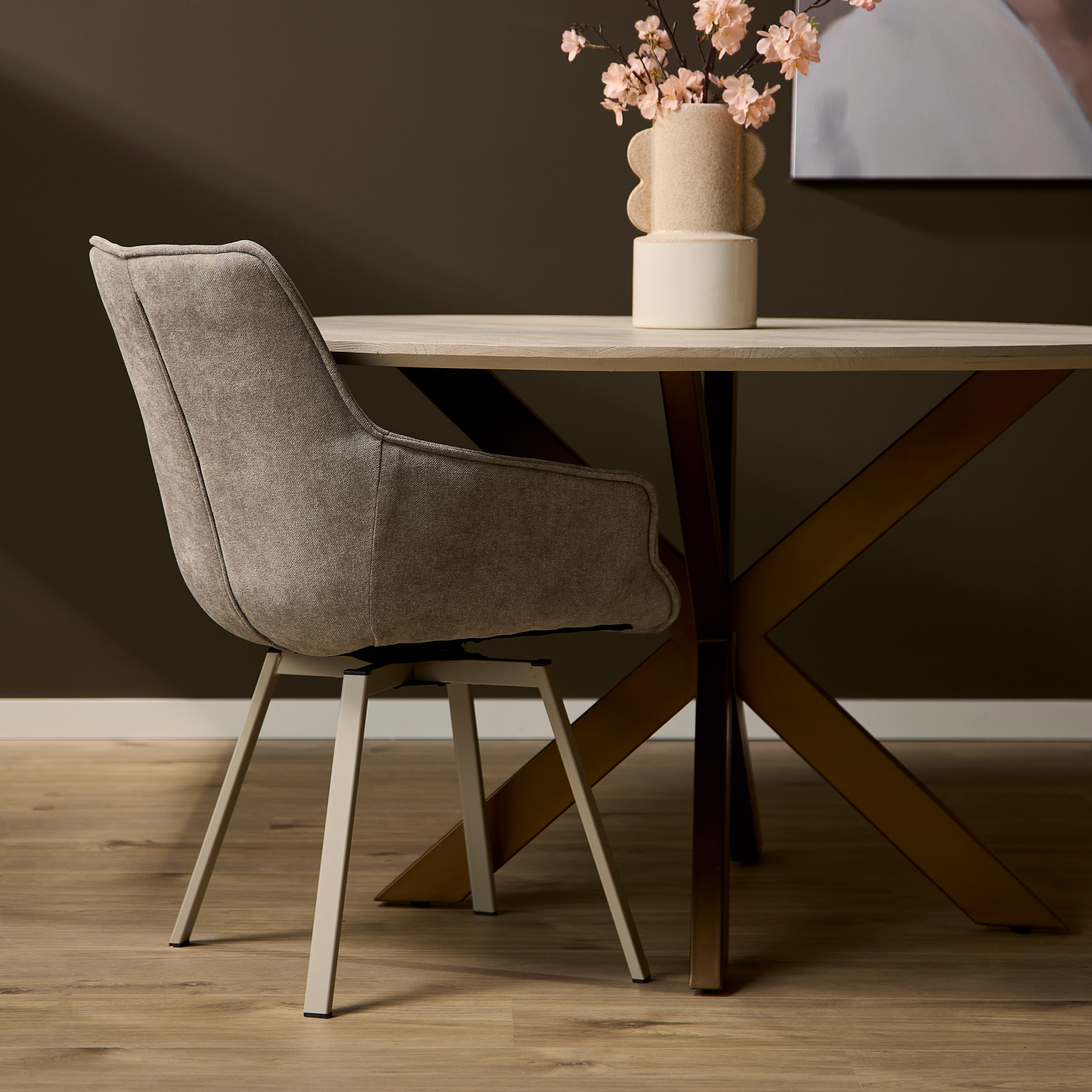 Draaibare eetkamerstoel Mees Taupe - Image 2