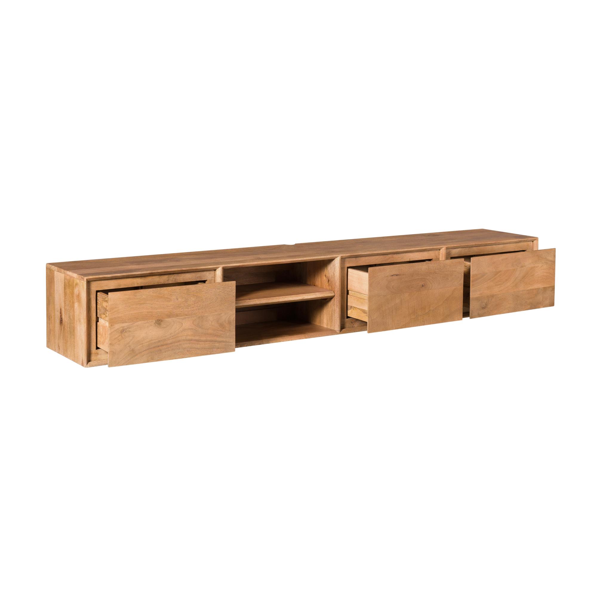 Zwevend tv meubel Ambiance Naturel Mangohout 200 cm - Image 8