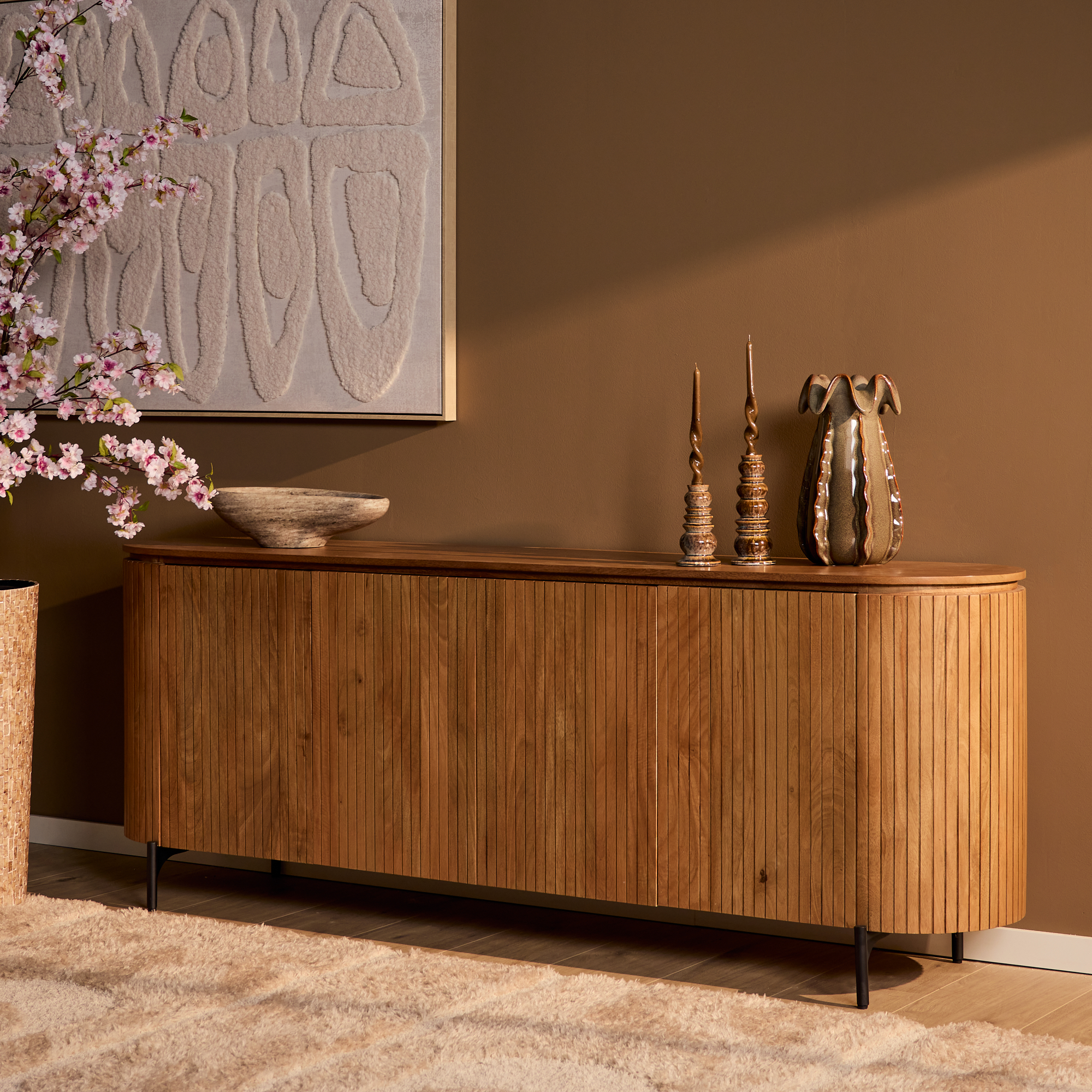 Dressoir Solana Naturel Mangohout 210 cm - Image 1