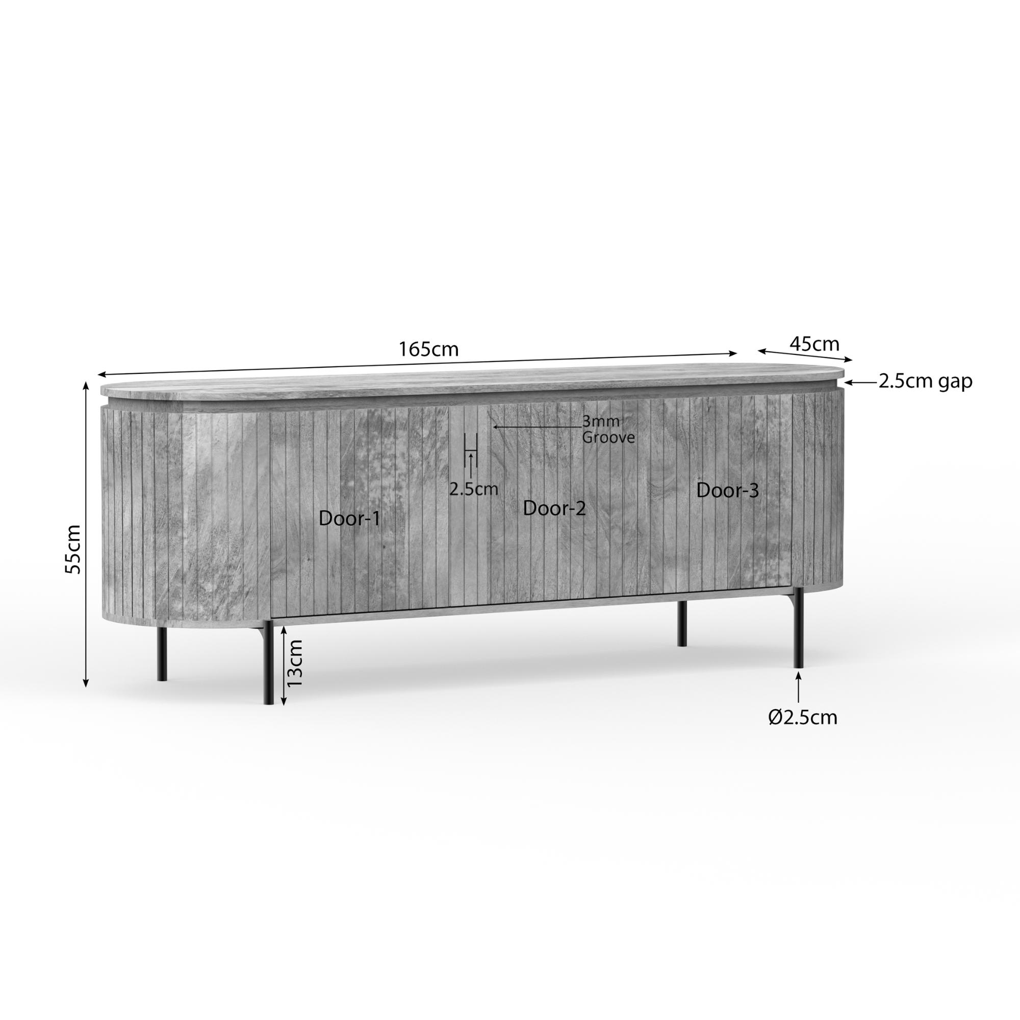 Tv meubel Solana Naturel Mangohout 165 cm - Image 8