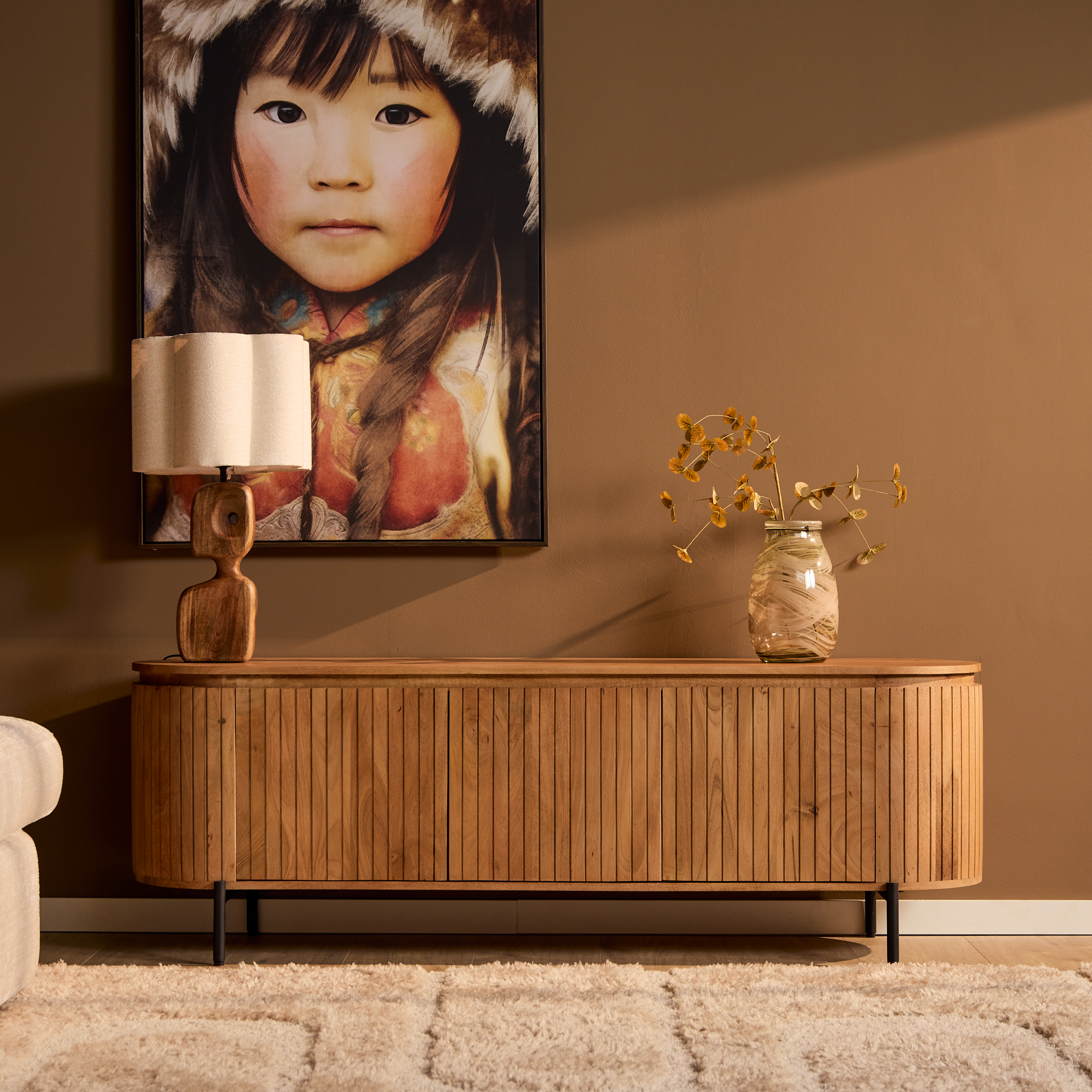 Tv meubel Solana Naturel Mangohout 165 cm - Image 3