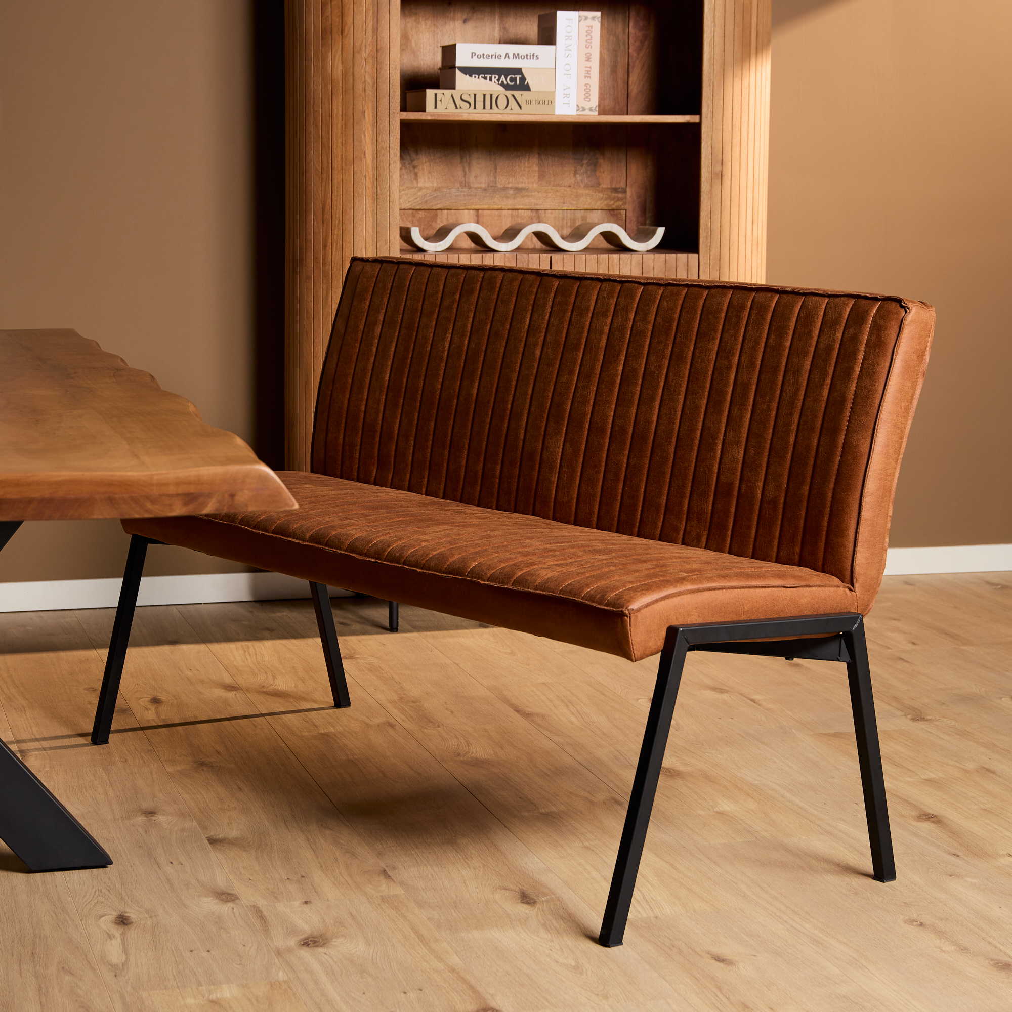 Eetkamerbank Tivoli Cognac 155 cm - Image 1