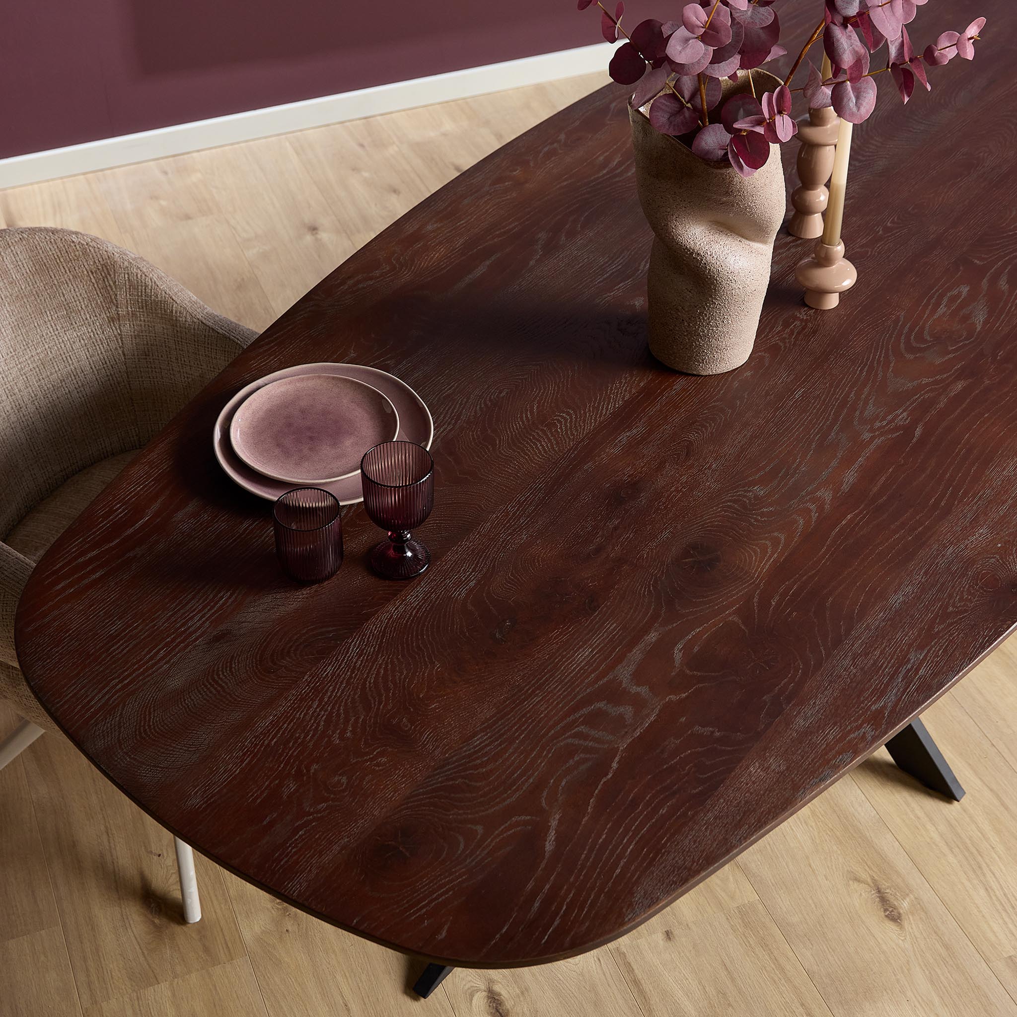 Deens ovale eettafel Ferris Bruin Eikenhout 280 cm - Image 10