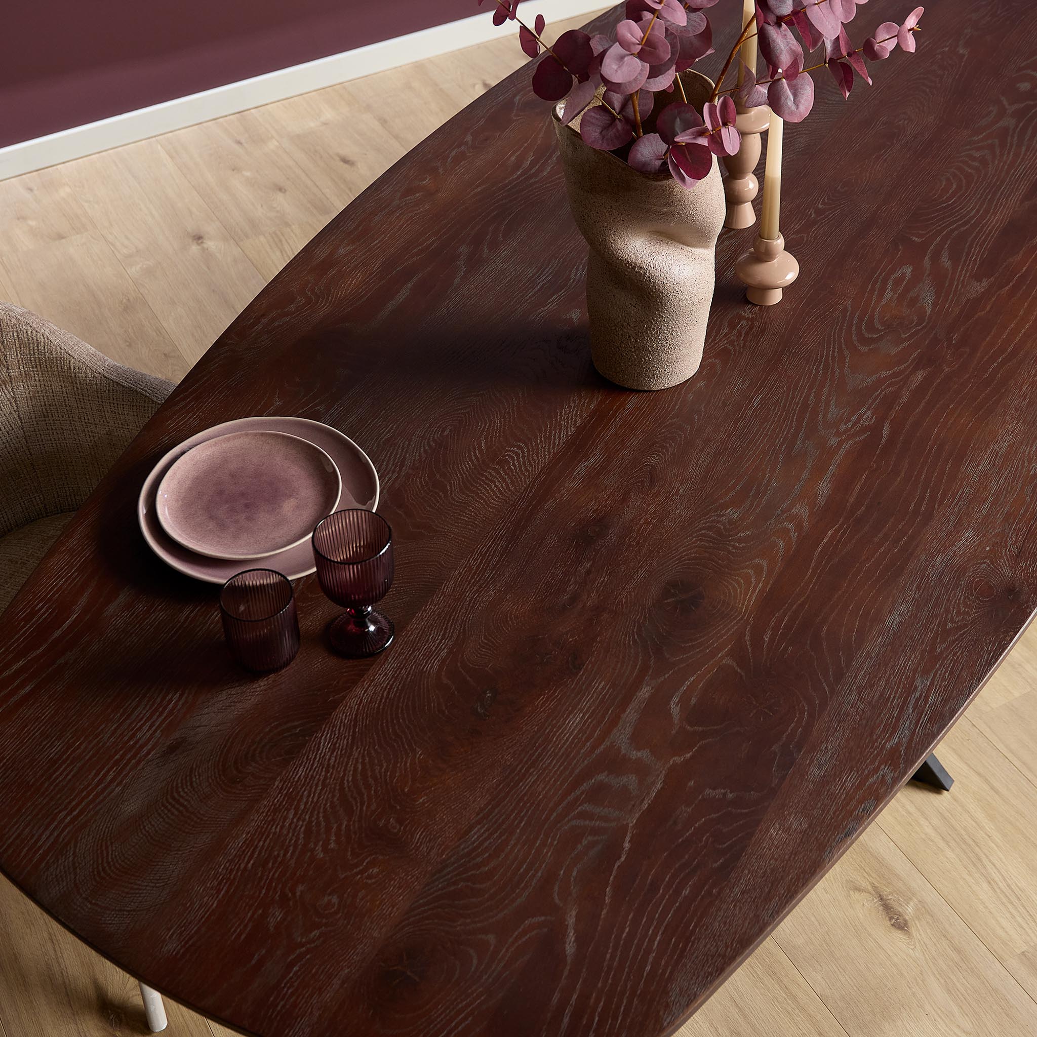 Deens ovale eettafel Ferris Bruin Eikenhout 280 cm - Image 3