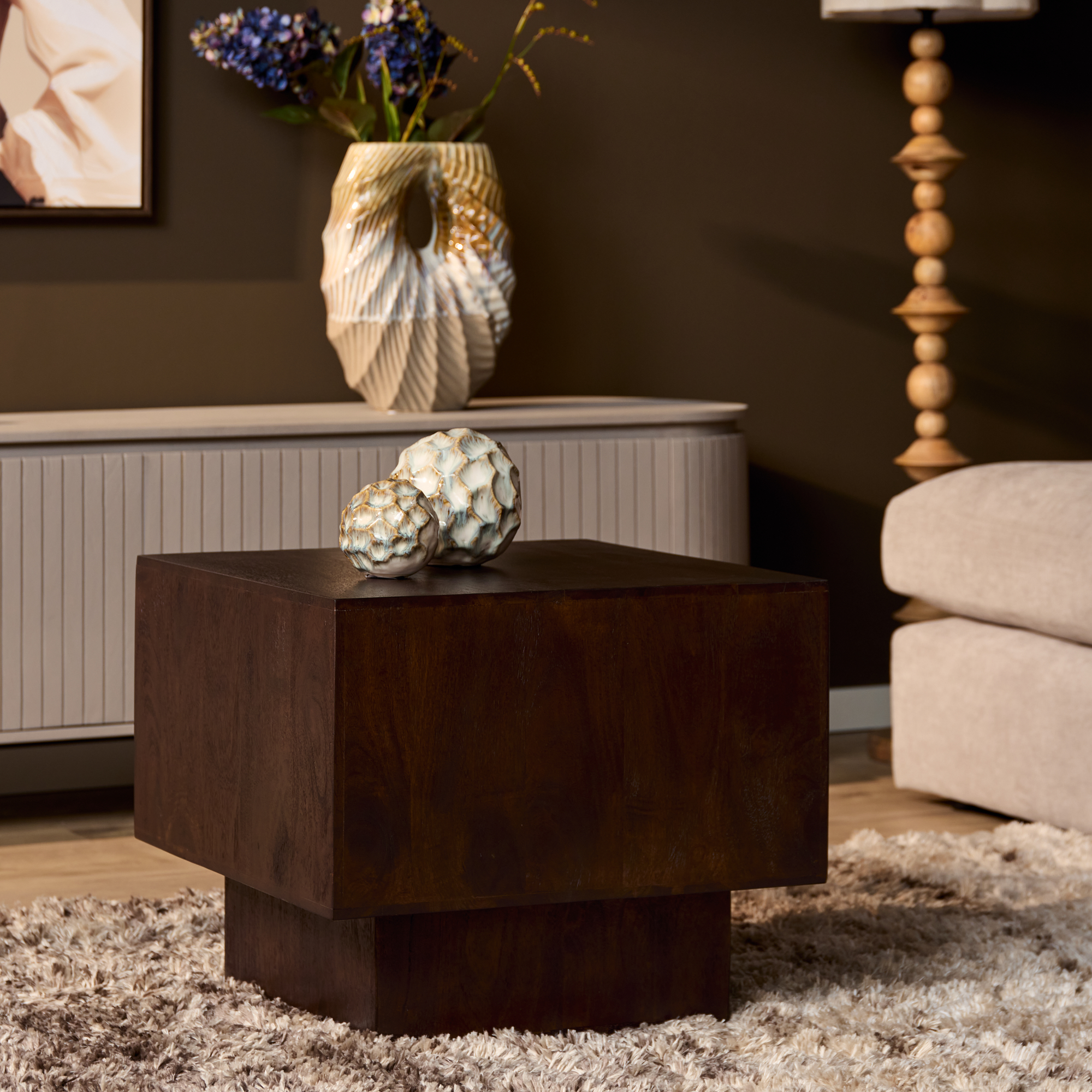 Salontafel Livia Bruin Mangohout 56 cm - Image 1