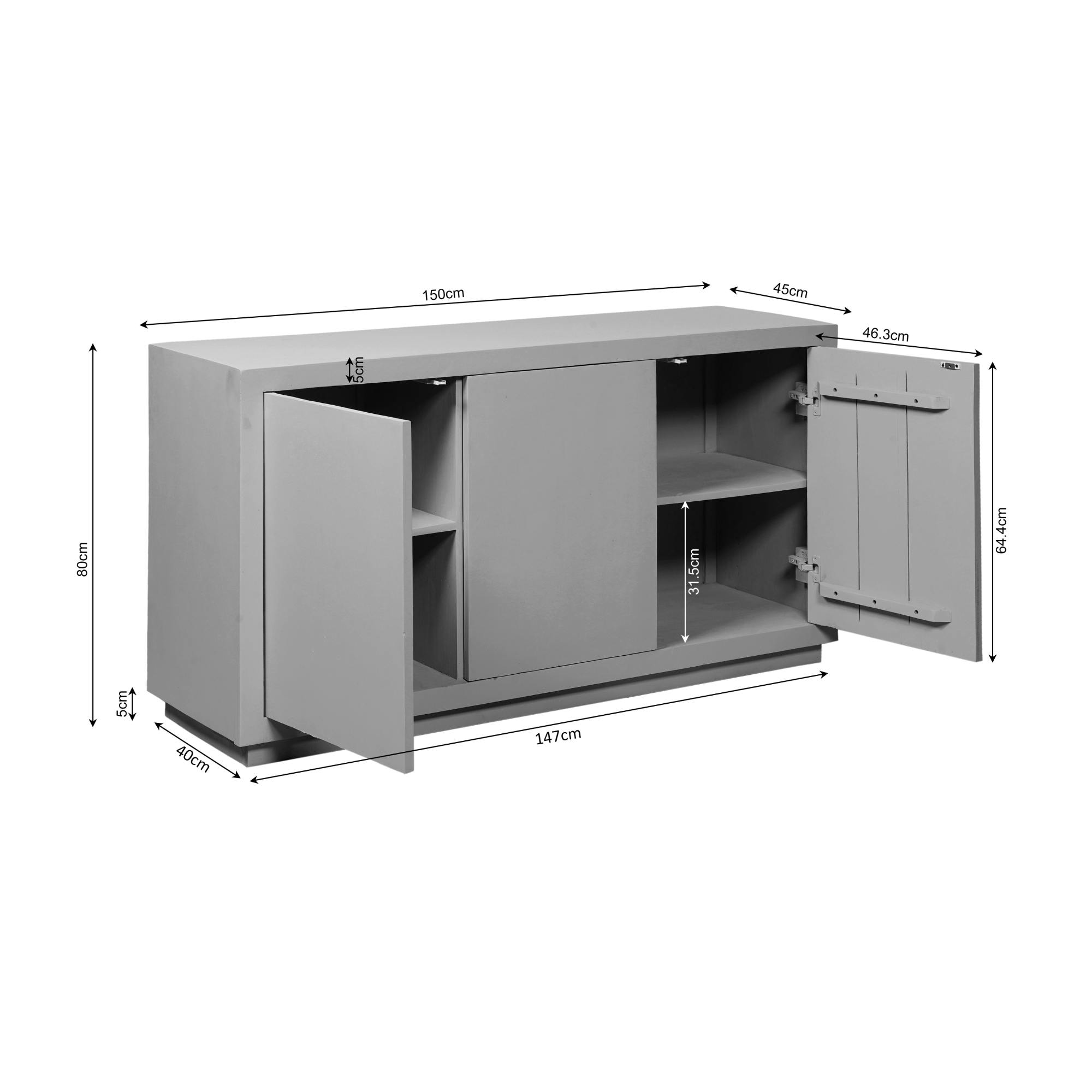 Dressoir Brussel Bruin Mangohout 150 cm - Image 8