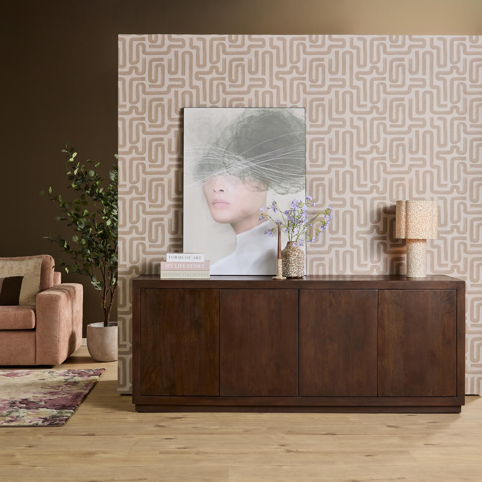 Dressoir Brussel Bruin Mangohout 200 cm - Image 1