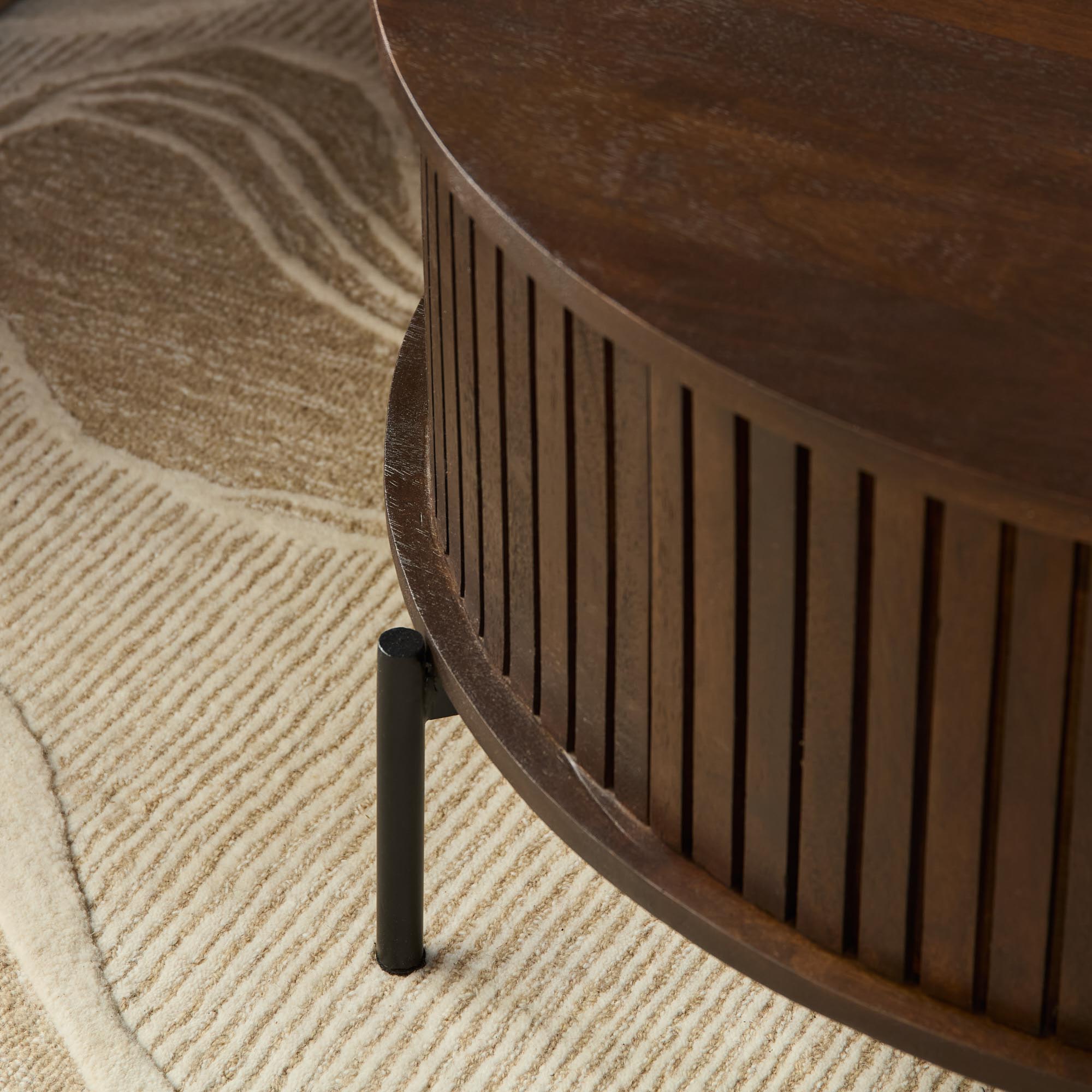Ronde salontafel Madison Bruin Mangohout 80 cm - Image 3