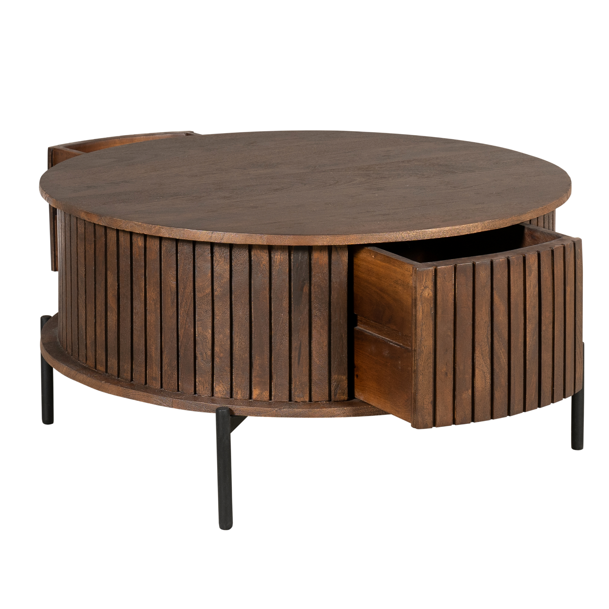 Ronde salontafel Madison Bruin Mangohout 80 cm - Image 7