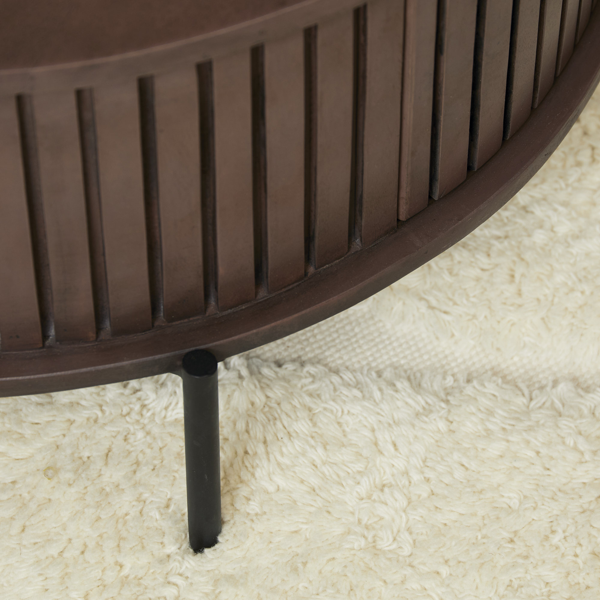 Ronde salontafel Madison Bruin Mangohout 80 cm - Image 11