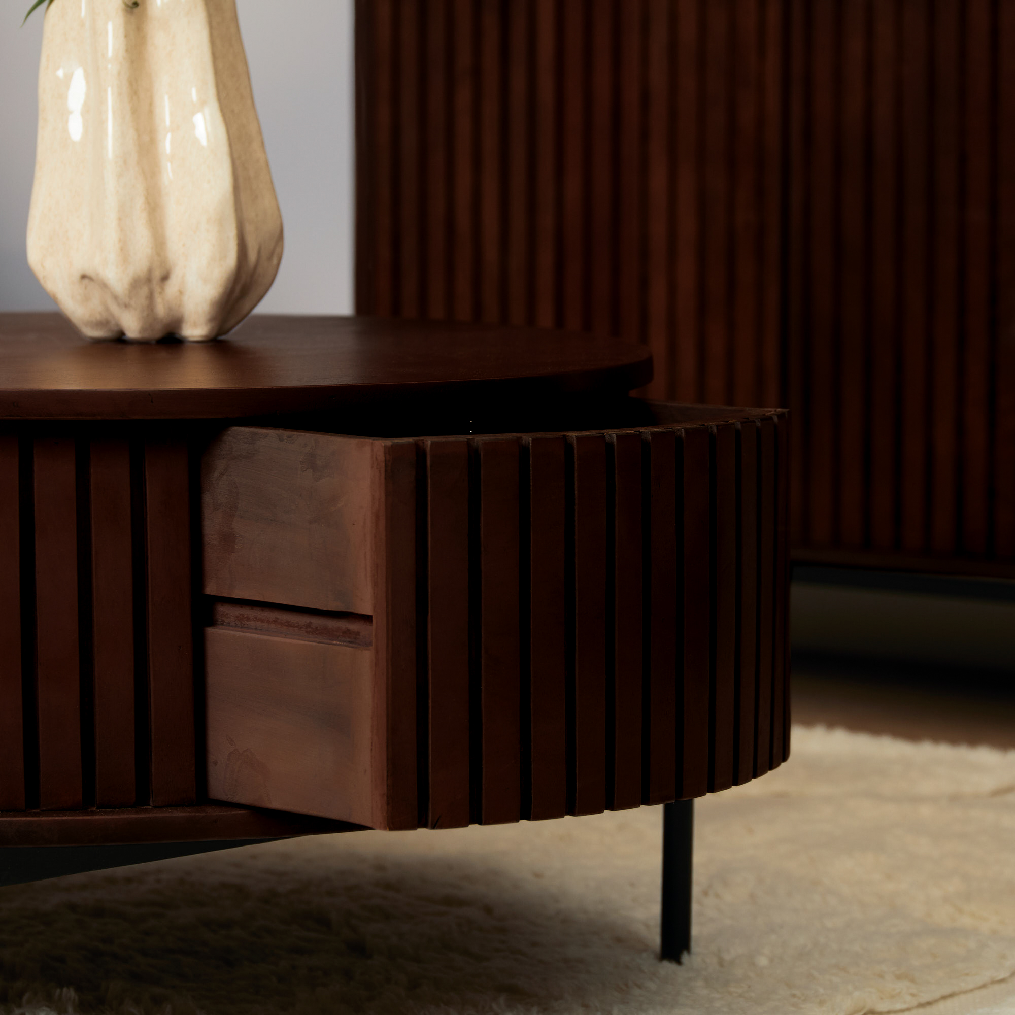 Ronde salontafel Madison Bruin Mangohout 80 cm - Image 12