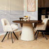 STF-6790_8 Ronde eettafel Madison Bruin Mangohout 130 cm - Image 9