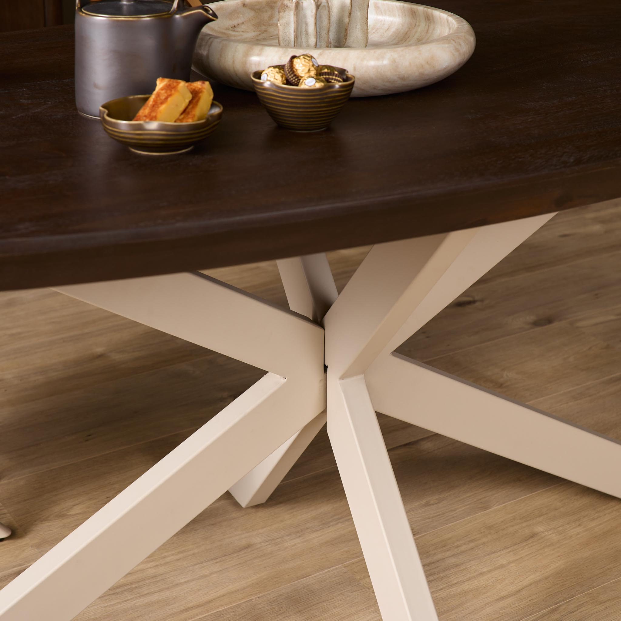 Deens ovale eettafel Madison Bruin Poot Zand Mangohout 160 cm - Image 3