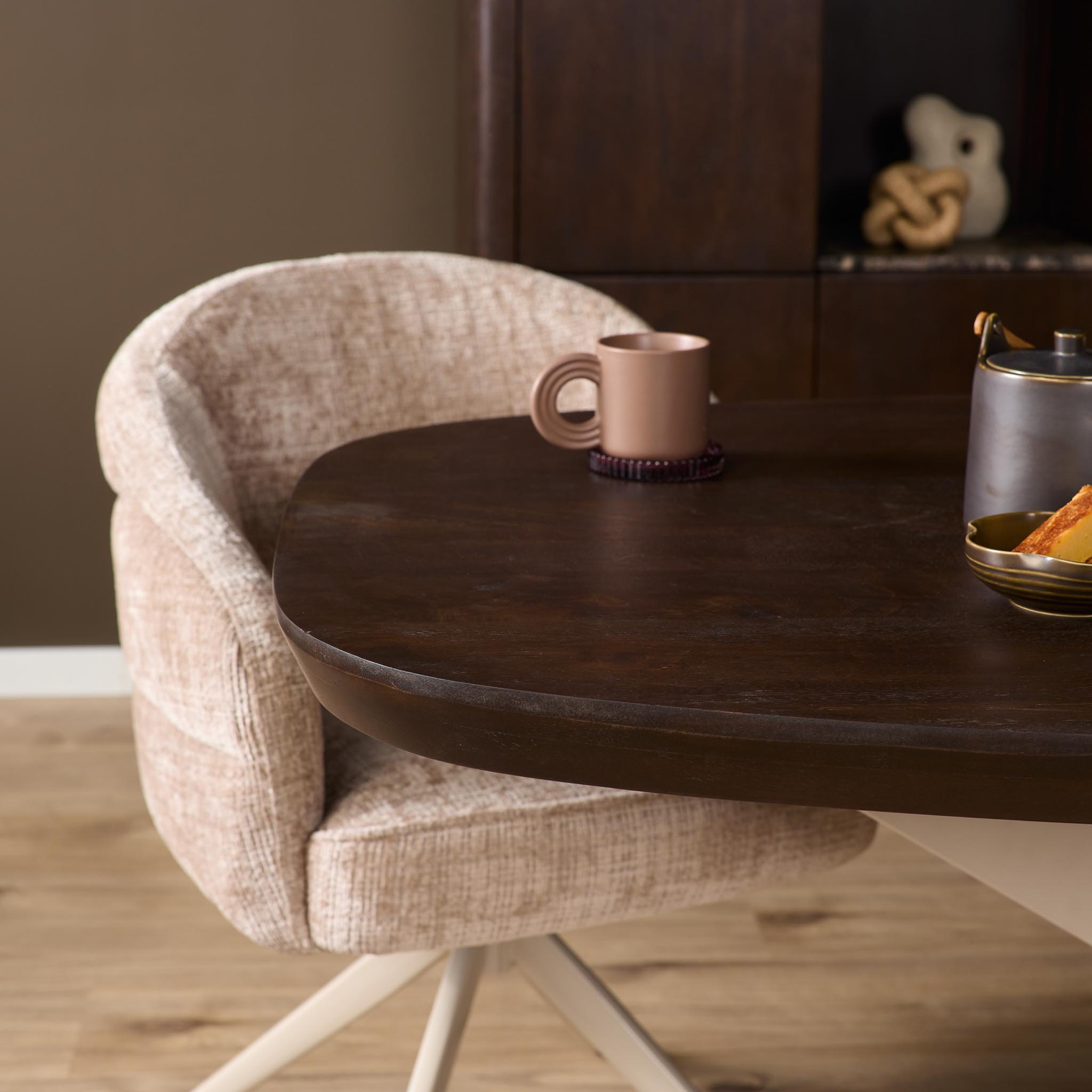 Deens ovale eettafel Madison Bruin Poot Zand Mangohout 160 cm - Image 4
