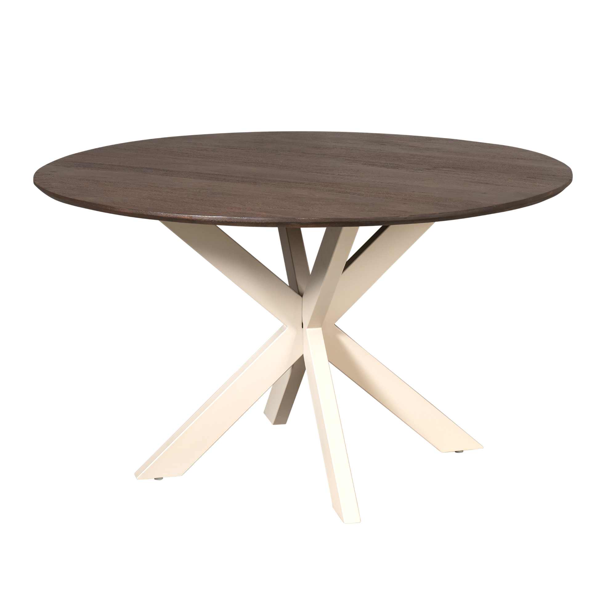 STF-6801_4 Ronde eettafel Madison Bruin Poot Zand Mangohout 130 cm - Image 5