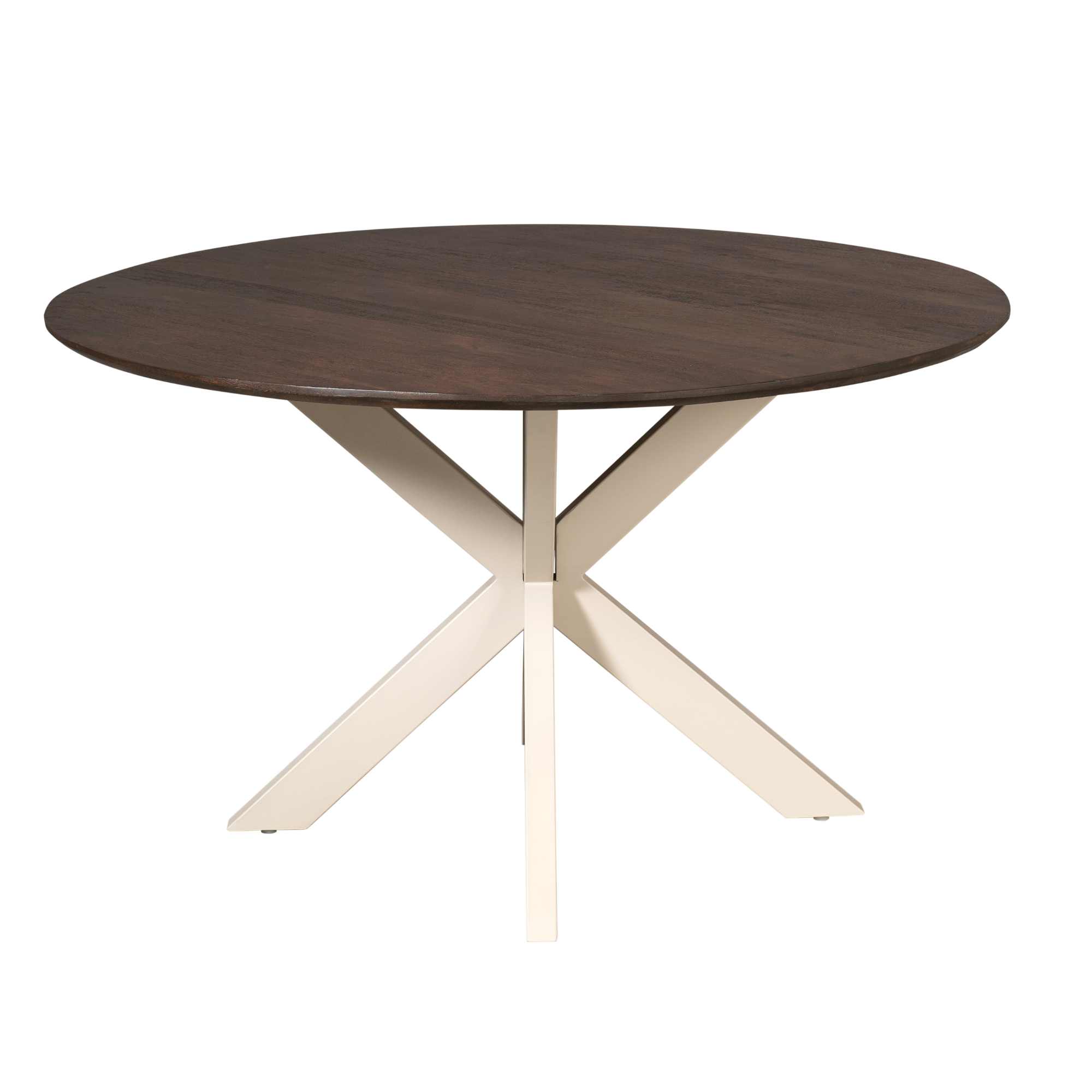 STF-6801_5 Ronde eettafel Madison Bruin Poot Zand Mangohout 130 cm - Image 6