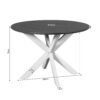 STF-6801_8 Ronde eettafel Madison Bruin Poot Zand Mangohout 130 cm - Image 9