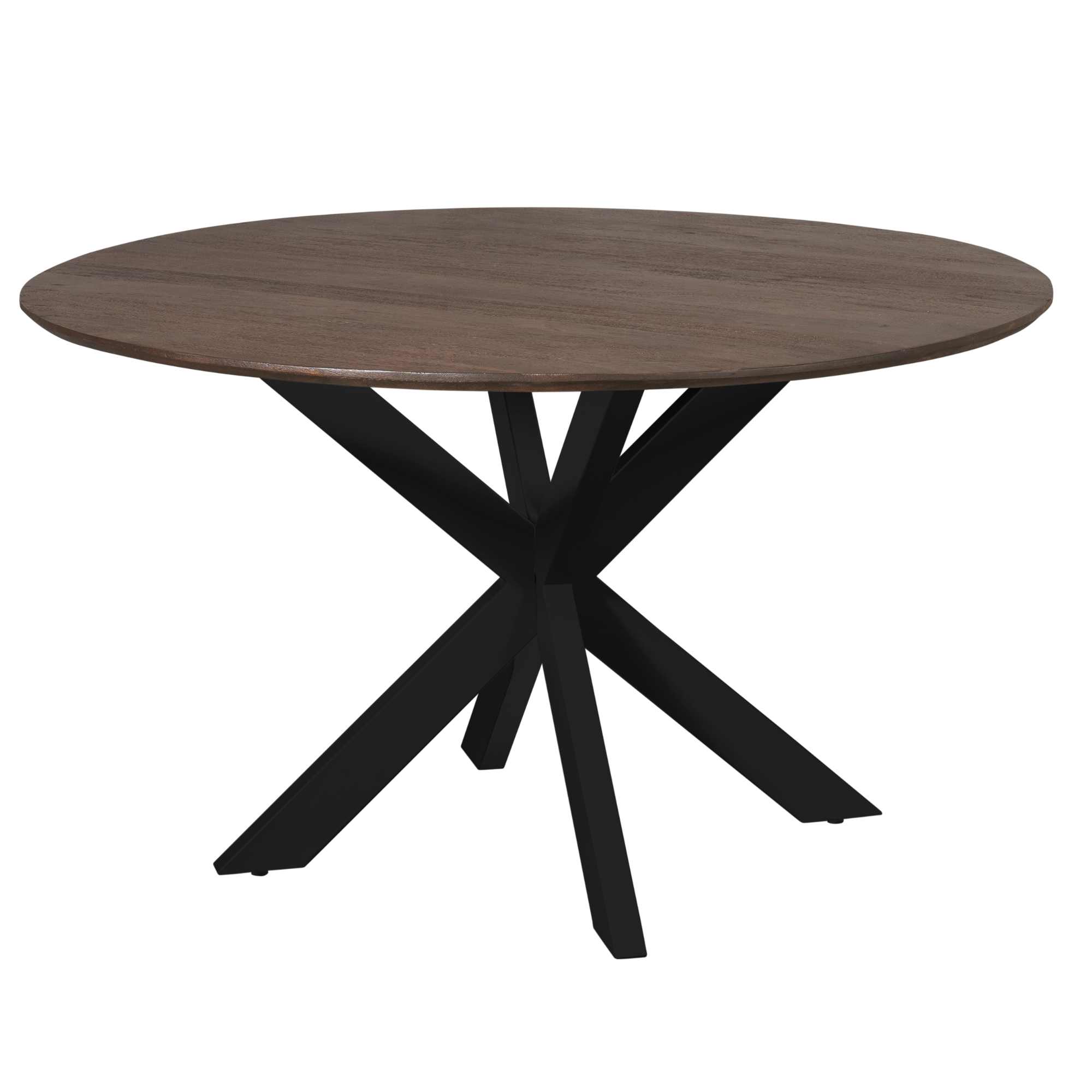 Ronde eettafel Madison Bruin Poot Zwart Mangohout 130 cm - Image 5