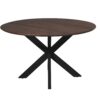 STF-6804_5 Ronde eettafel Madison Bruin Poot Zwart Mangohout 130 cm - Image 6