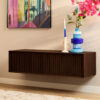 Zwevend tv meubel Madison Bruin Mangohout 120 cm - Image 1