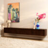 Zwevend tv meubel Madison Bruin Mangohout 240 cm - Image 1