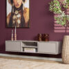 STF-1622_1 Zwevend tv meubel Ambiance Taupe Mangohout 160 cm - Image 2