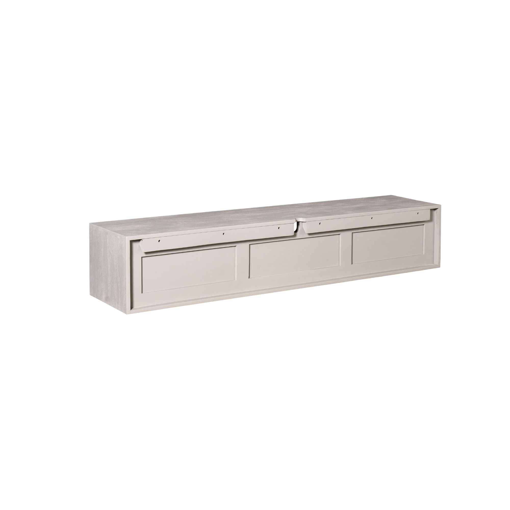 STF-1622_7 Zwevend tv meubel Ambiance Taupe Mangohout 160 cm - Image 8
