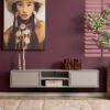 STF-1622_10 Zwevend tv meubel Ambiance Taupe Mangohout 160 cm - Image 11
