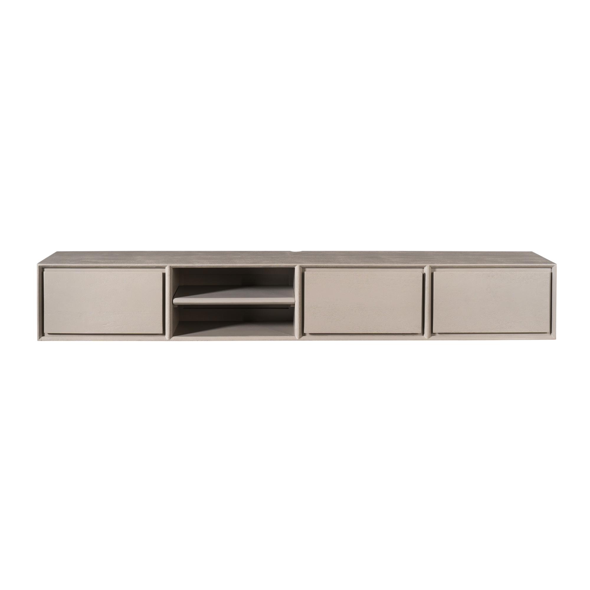 STF-1623_9 Zwevend tv meubel Ambiance Taupe Mangohout 200 cm - Image 10
