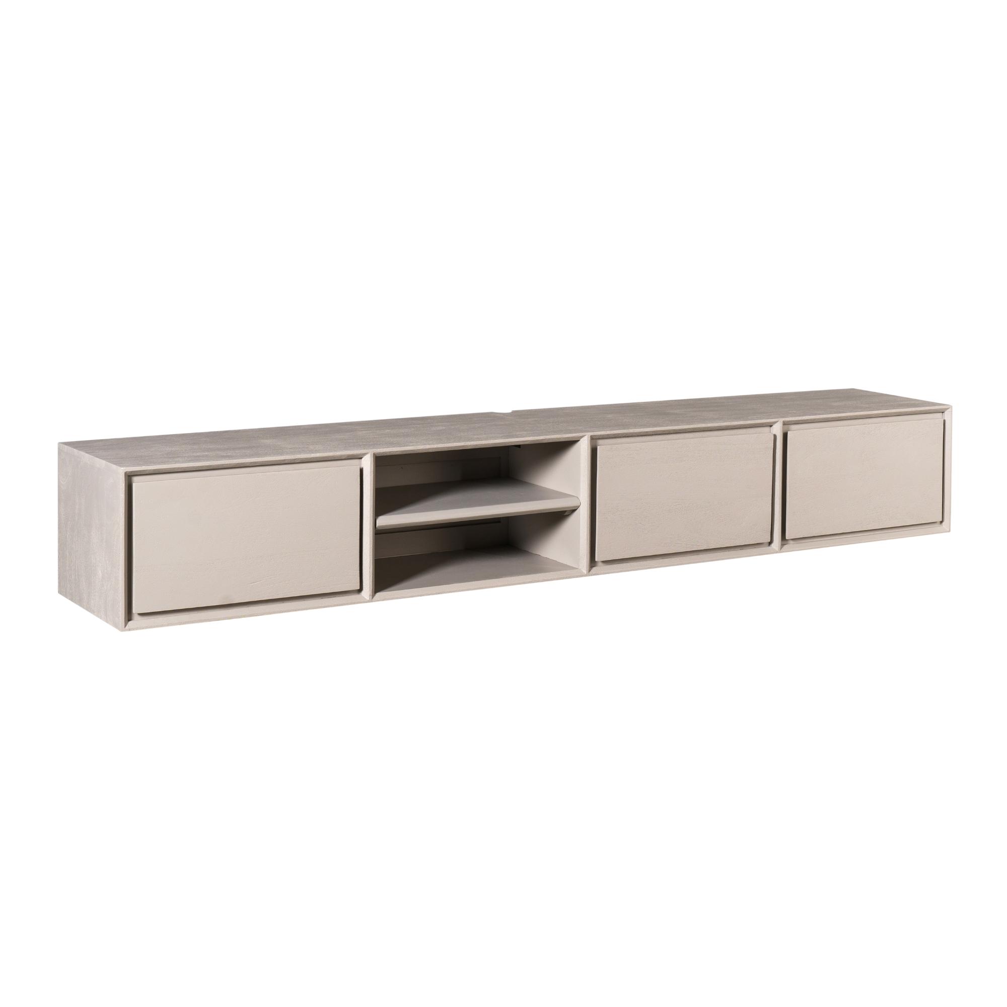 STF-1623_10 Zwevend tv meubel Ambiance Taupe Mangohout 200 cm - Image 11