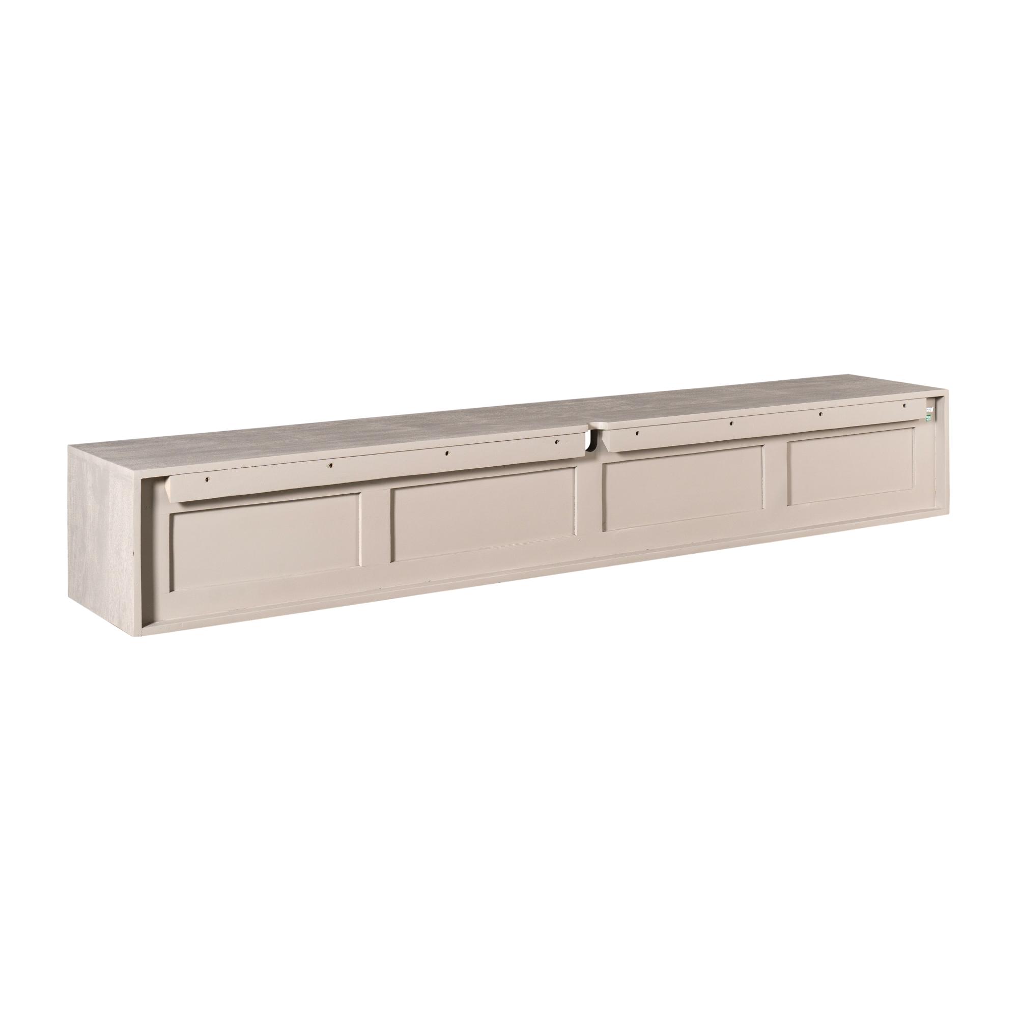 STF-1623_13 Zwevend tv meubel Ambiance Taupe Mangohout 200 cm - Image 14