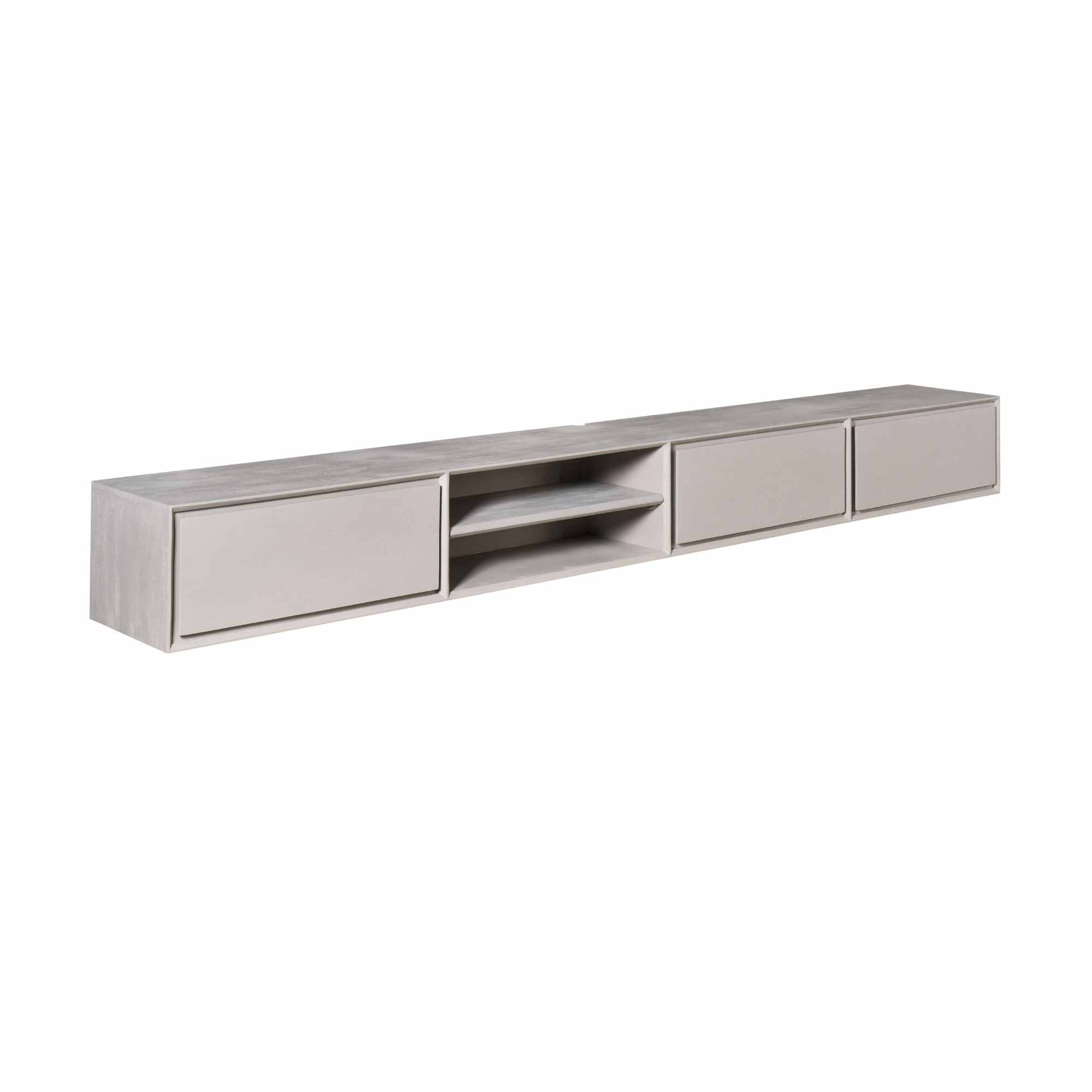 STF-1624_4 Zwevend tv meubel Ambiance Taupe Mangohout 240 cm - Image 5