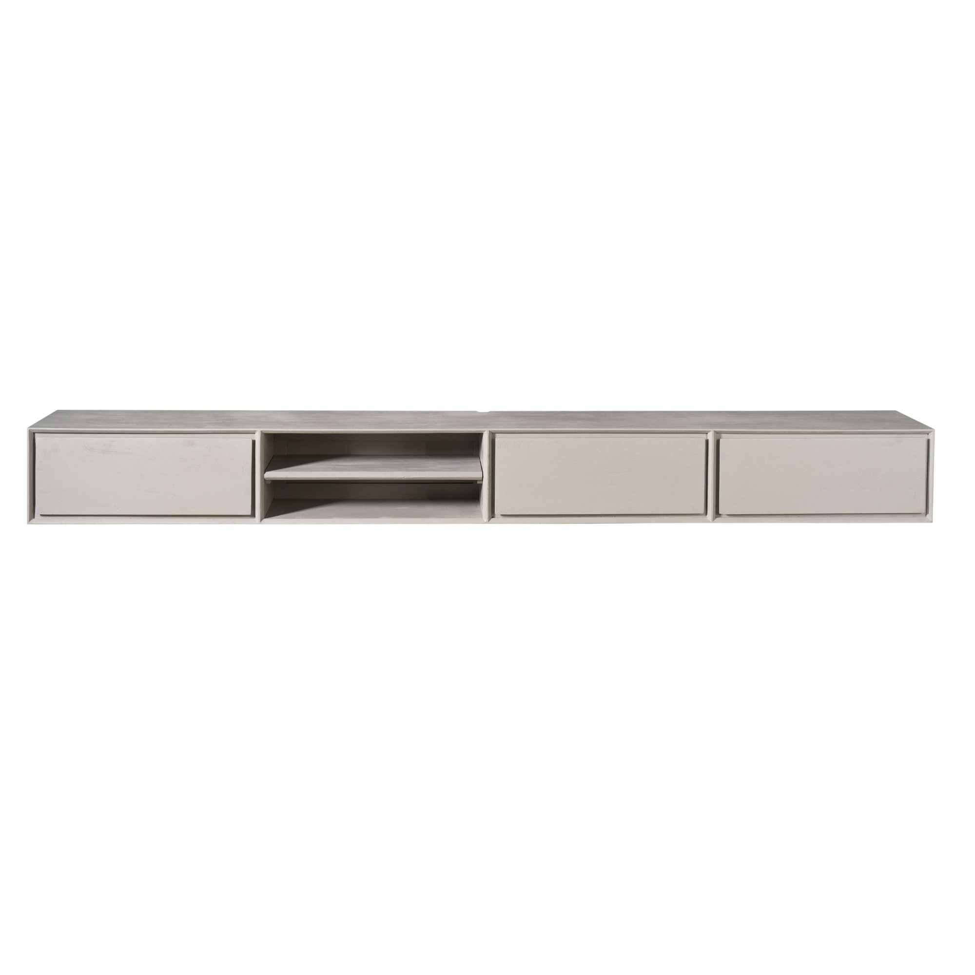 STF-1625_4 Zwevend tv meubel Ambiance Taupe Mangohout 280 cm - Image 5