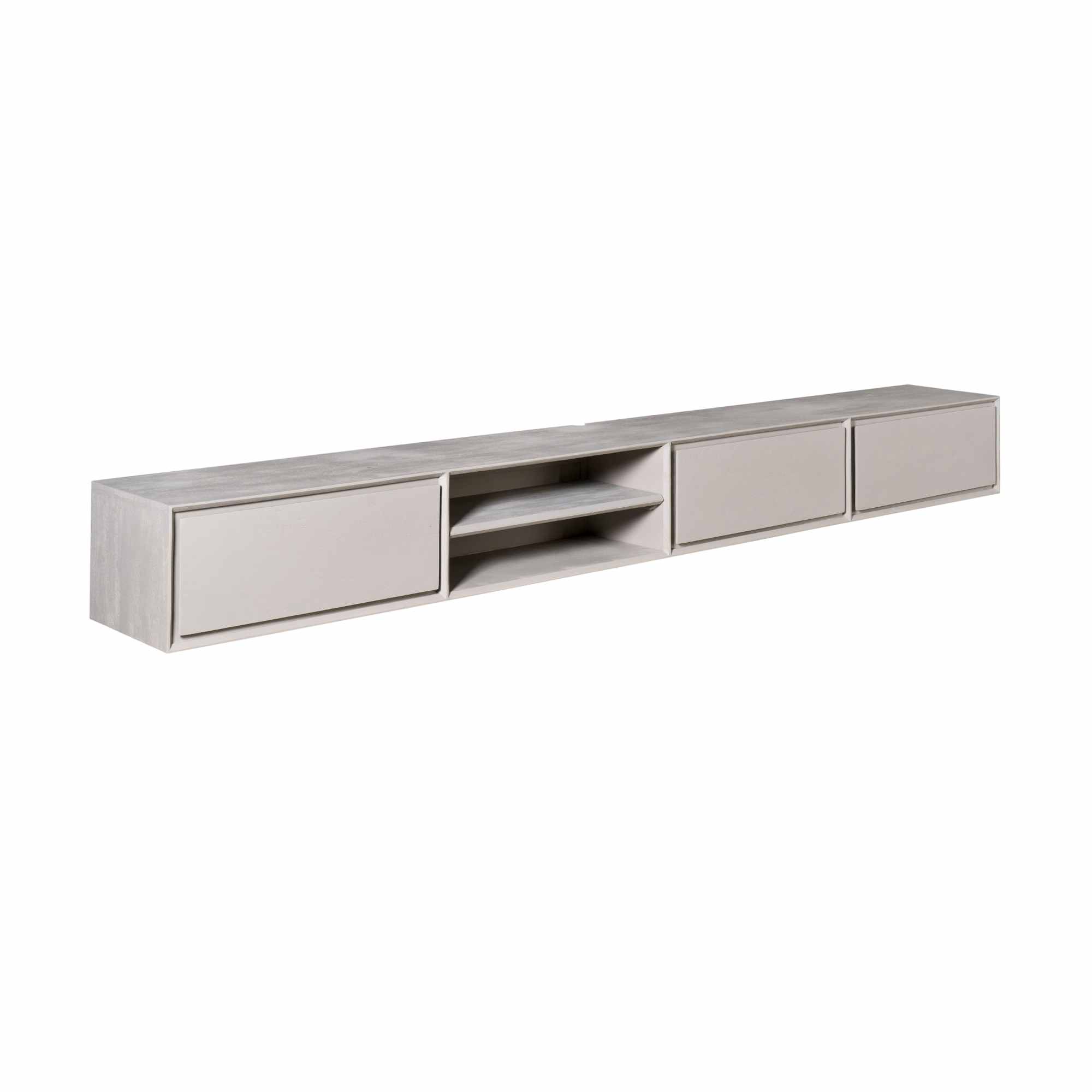 STF-1625_5 Zwevend tv meubel Ambiance Taupe Mangohout 280 cm - Image 6