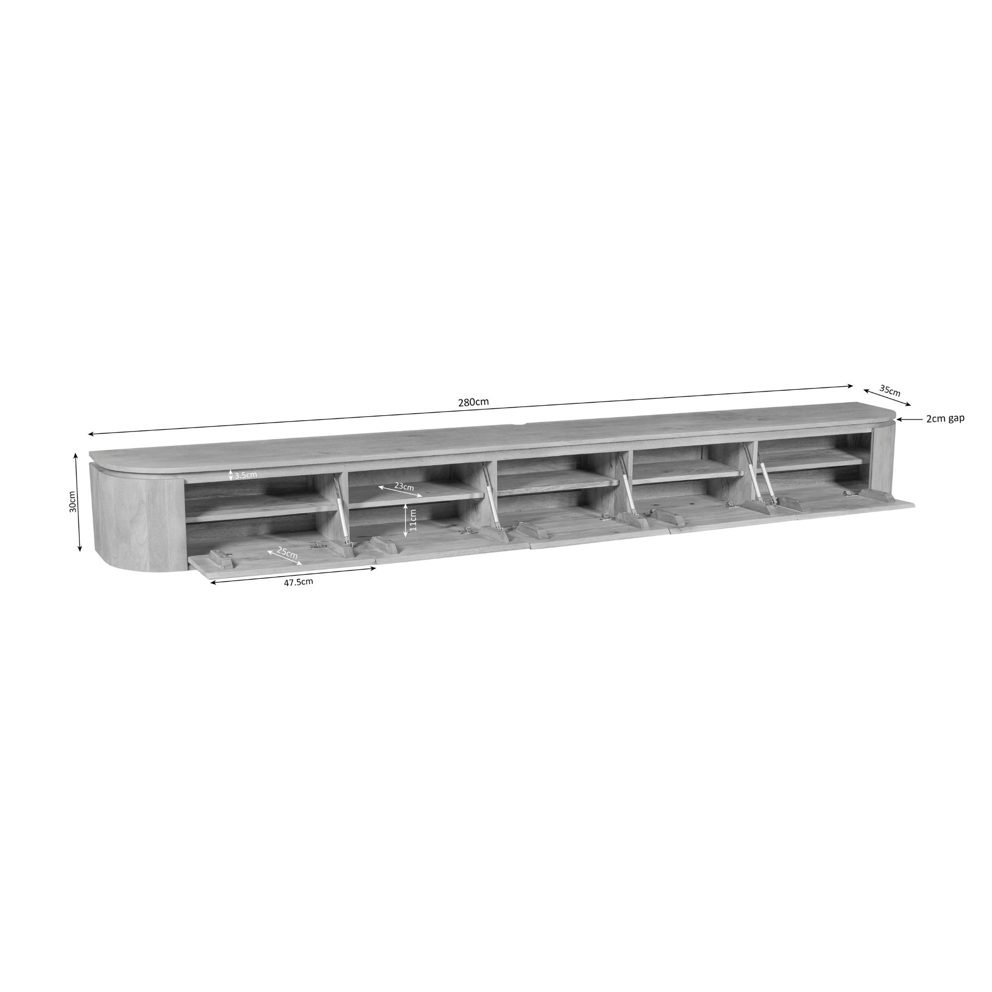 Tv meubel Excellent Naturel Mangohout 280 cm - Image 13