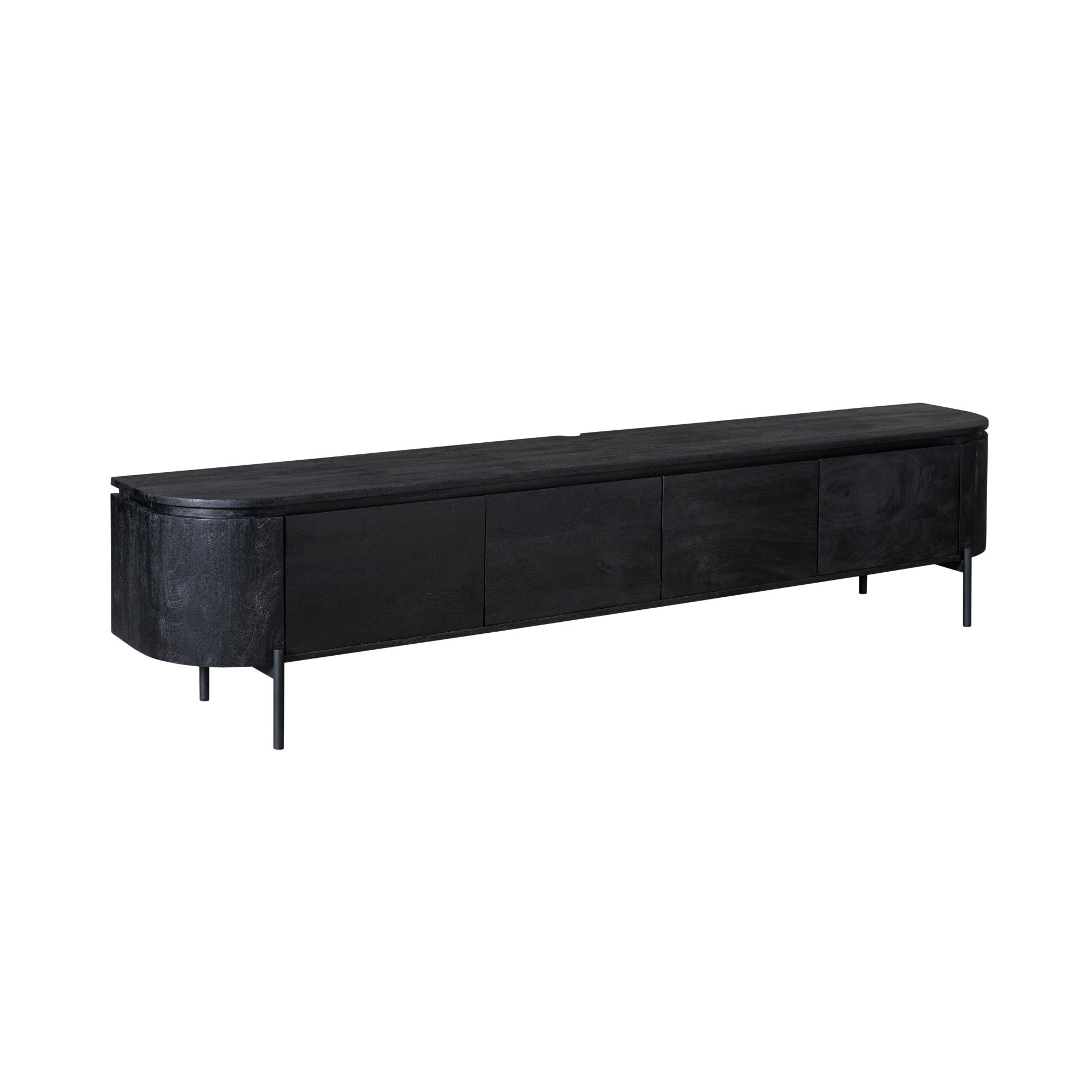 Tv meubel Excellent Zwart Mangohout 200 cm - Image 9