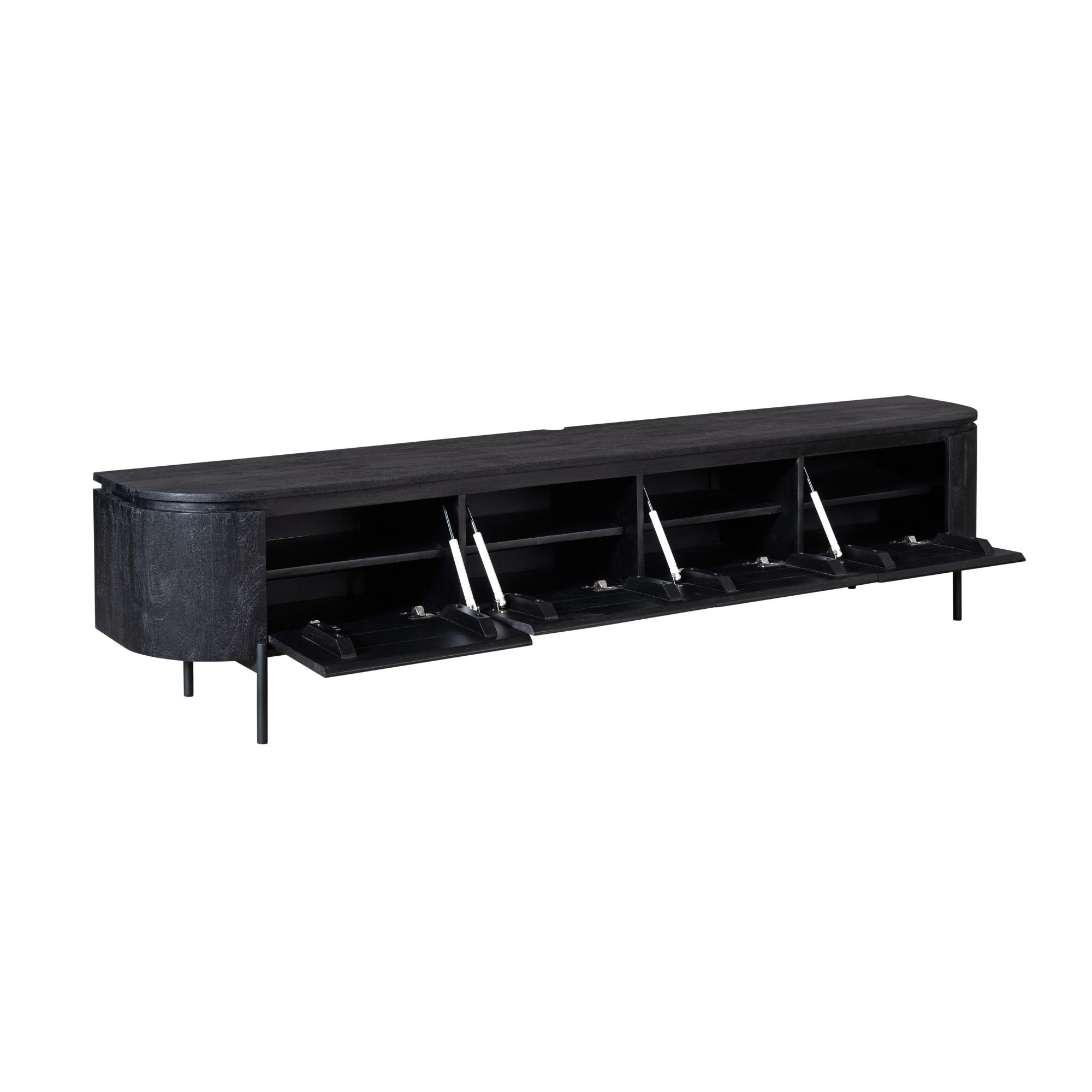 Tv meubel Excellent Zwart Mangohout 200 cm - Image 10