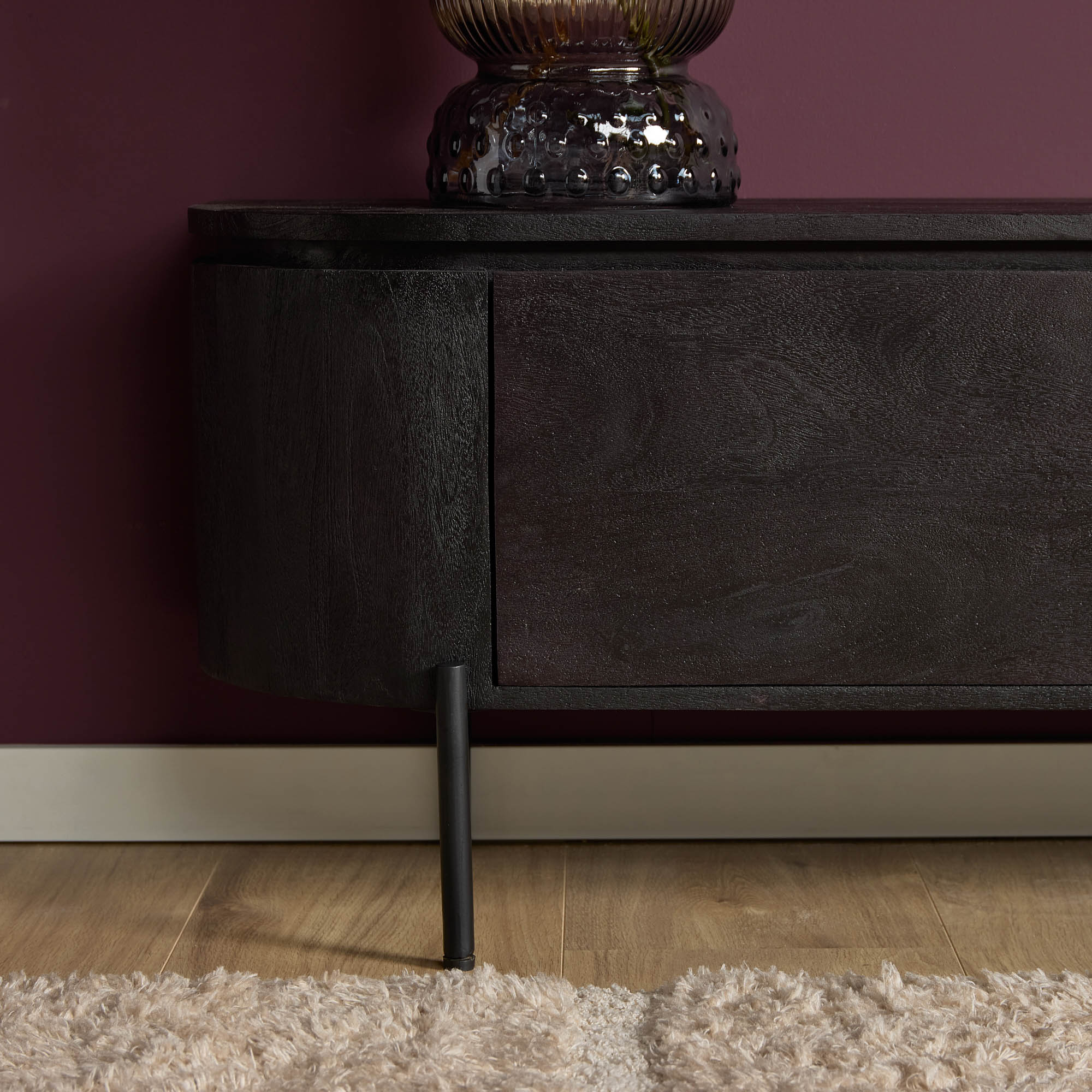 STF-1709_5 Tv meubel Excellent Zwart Mangohout 240 cm - Image 6