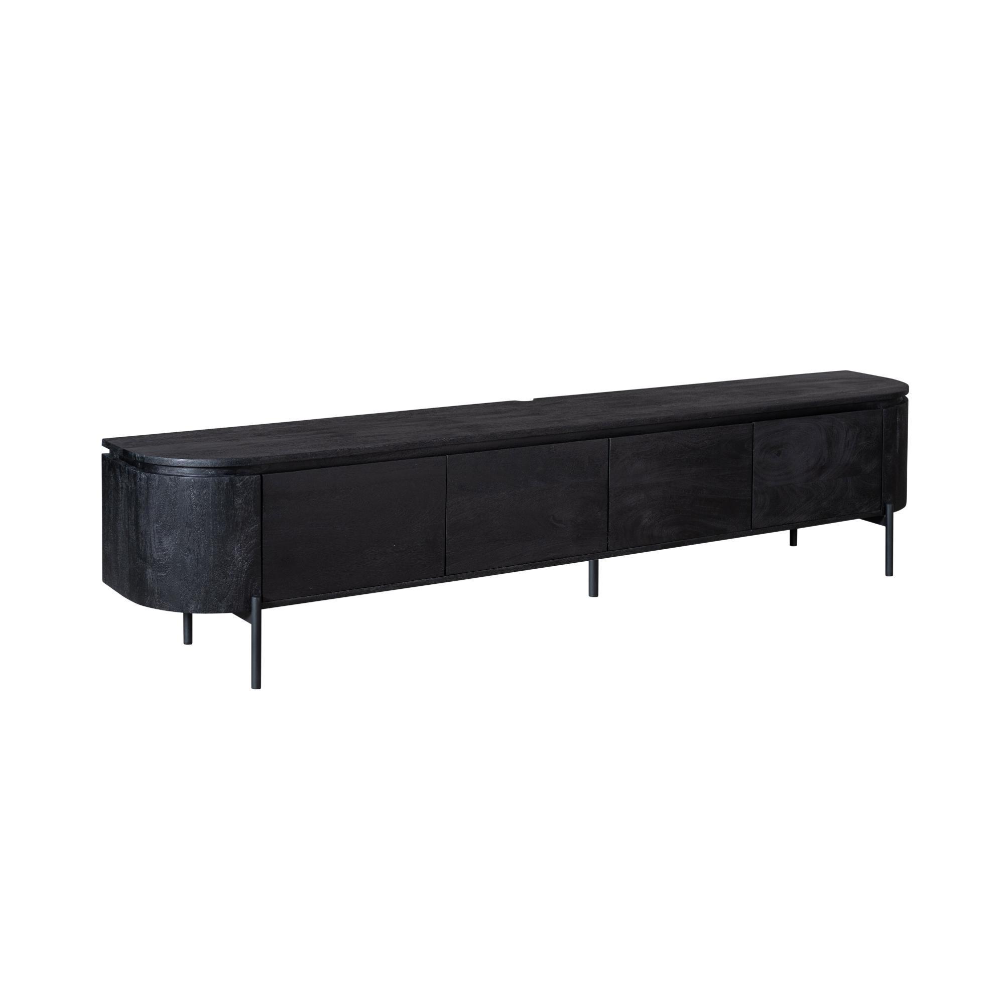 STF-1709_7 Tv meubel Excellent Zwart Mangohout 240 cm - Image 8